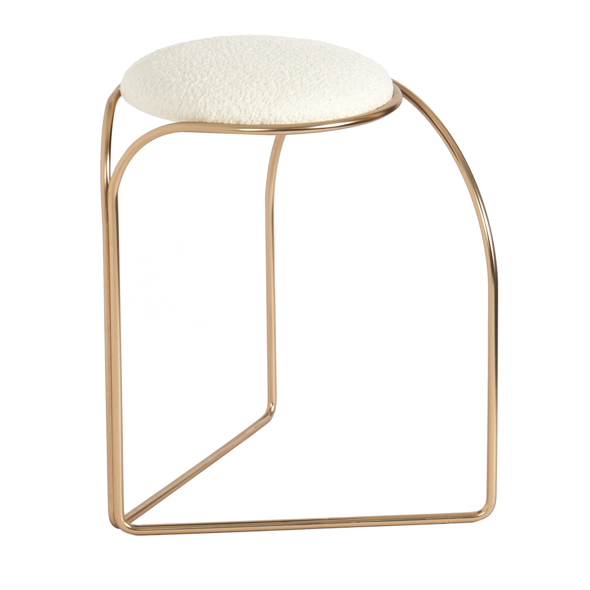 FLOW SCULPTURAL GOLD AND WHITE LOW STOOL - Main view