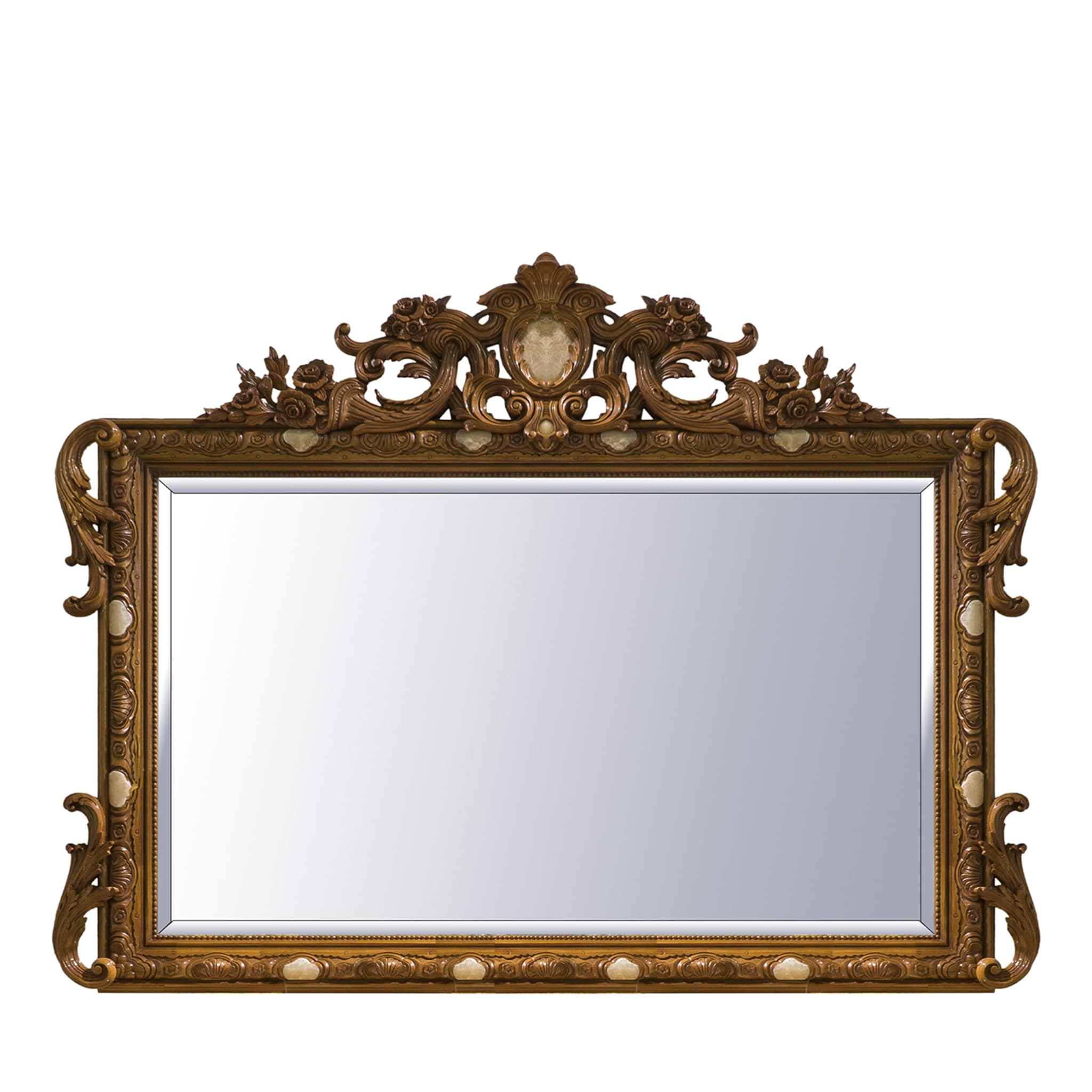 Miroir rectangulaire en tilleul de style Louis XVI - Vue principale