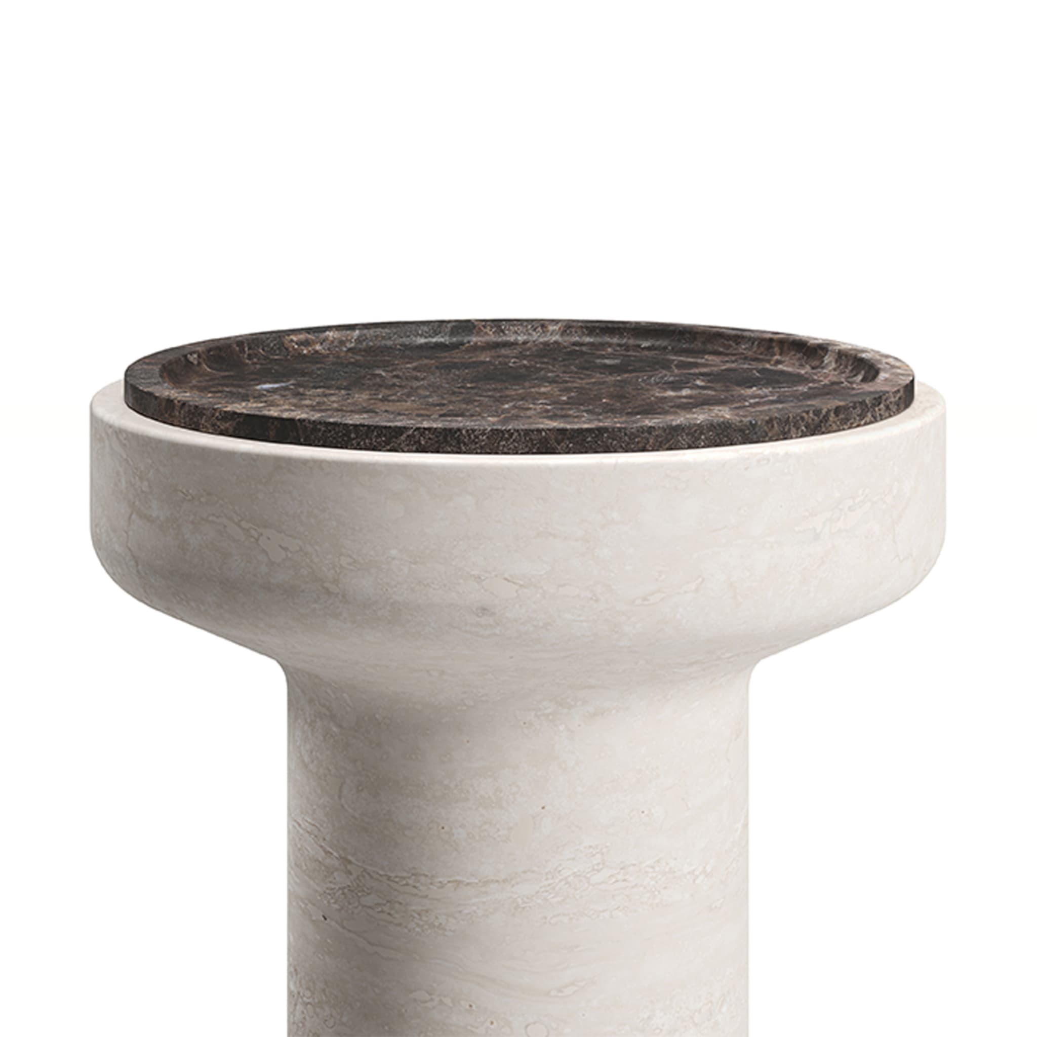 Tivoli Side Table in travertine and marble by Ivan Colominas - Alternative view 1