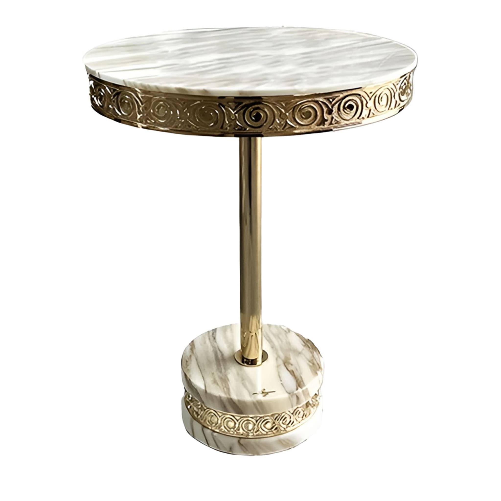 Calacatta Marble & 24K Gold Side Table - Main view