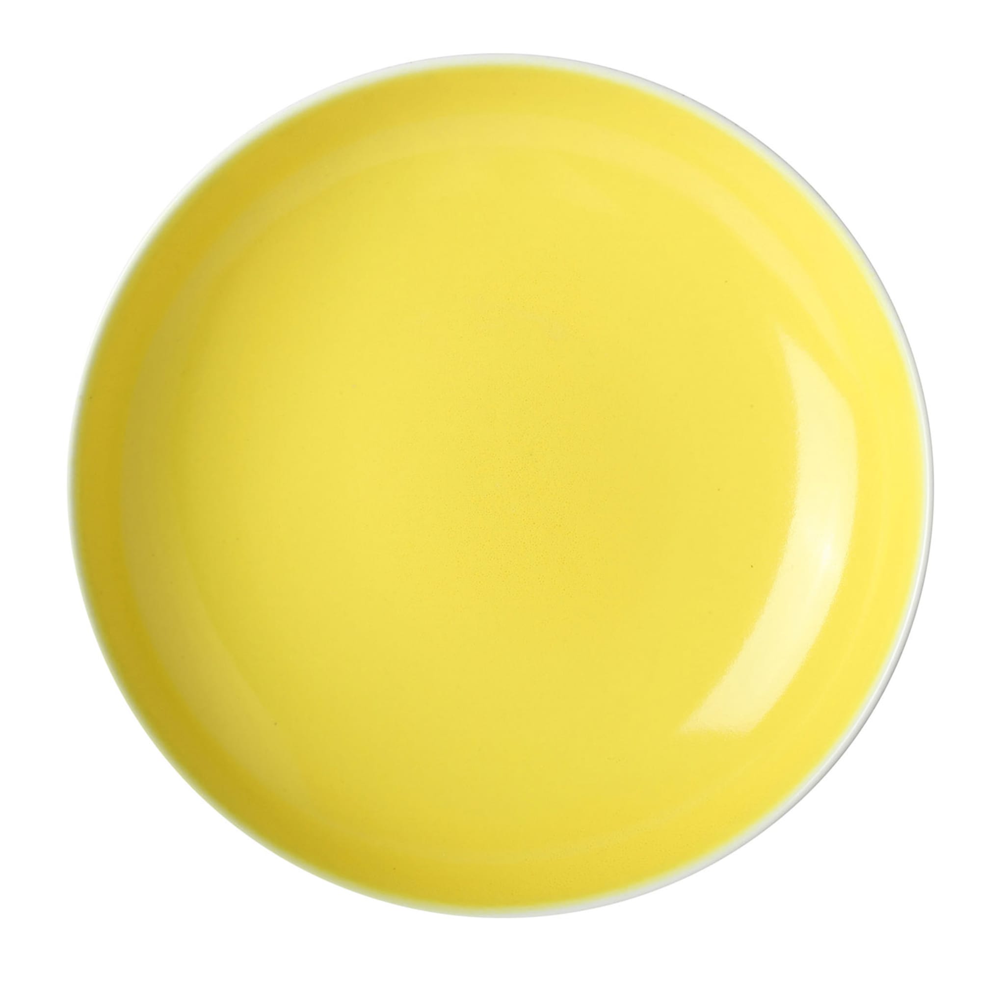 Assiette à soupe ronde jaune citron arc-en-ciel - Vue principale