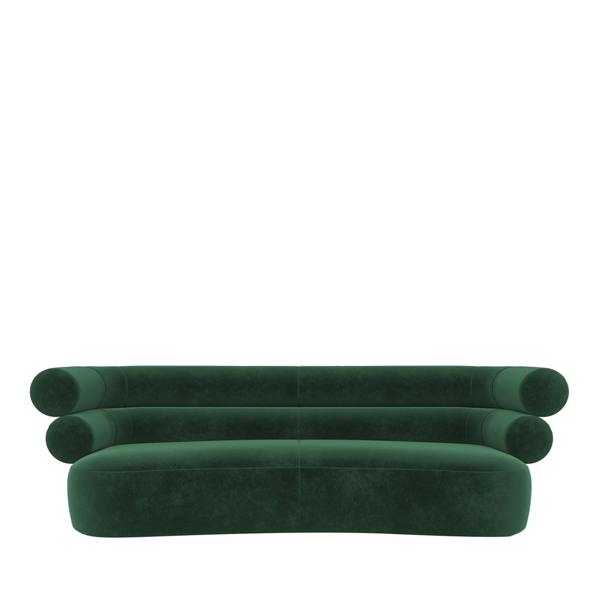 Tube Emerald-Green Velvet Sofa - Main view