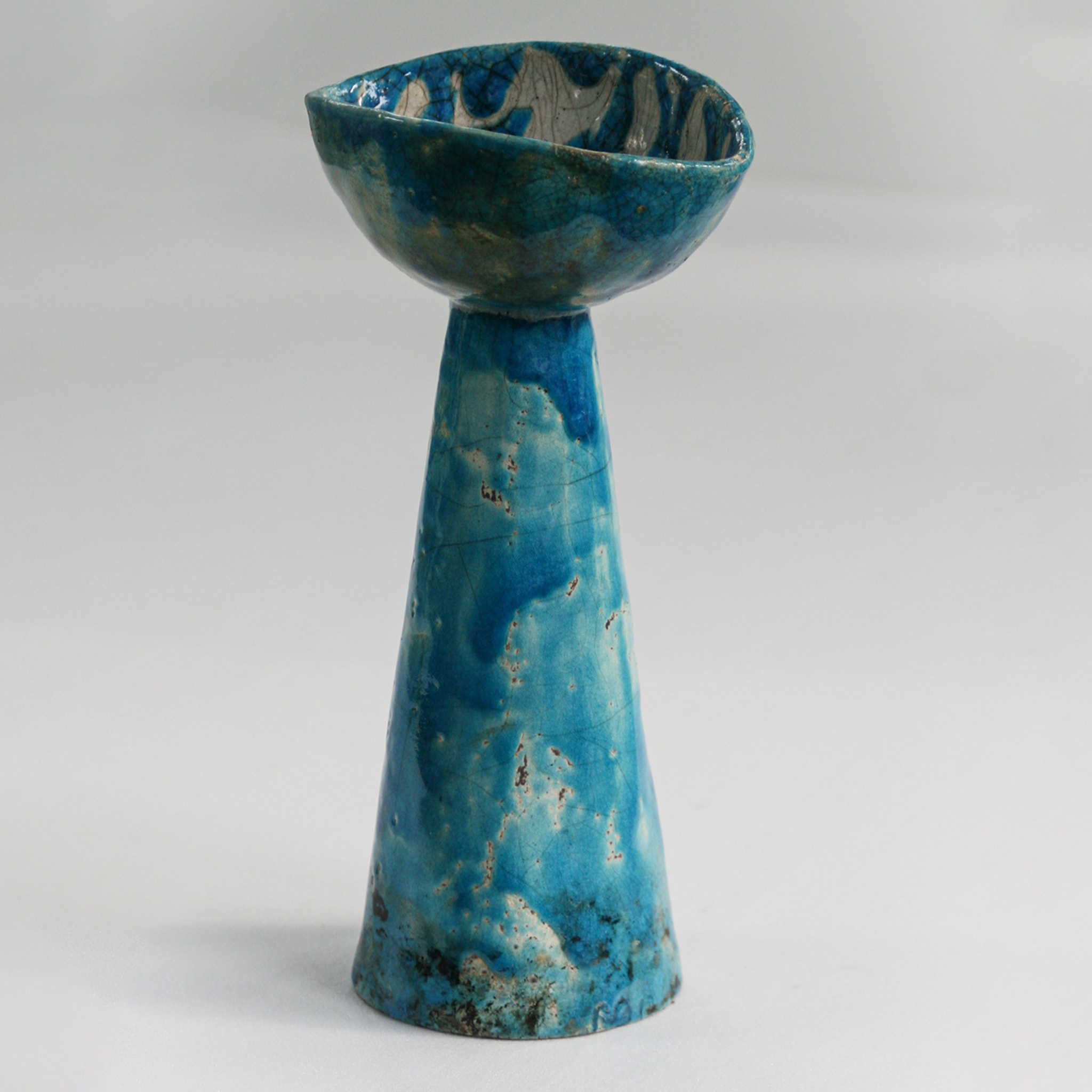 Vase Faustina bleu pommelé - Vue alternative 1