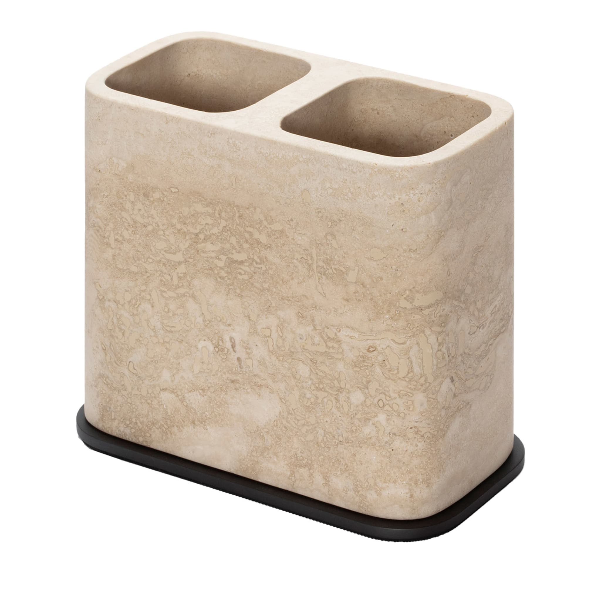 Polo Beige Marble Double Toothbrush Holder - Main view
