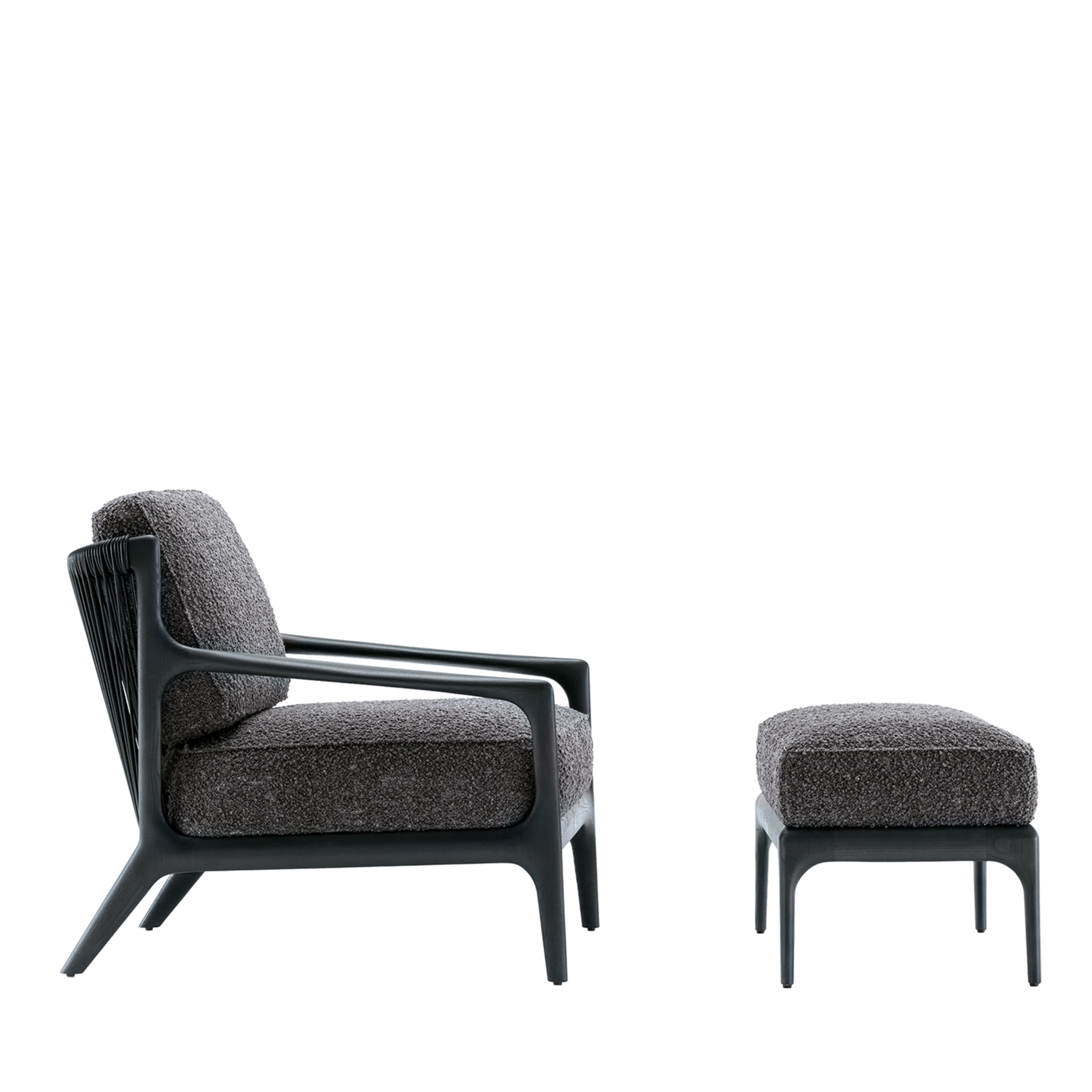 Black discount suede armchair