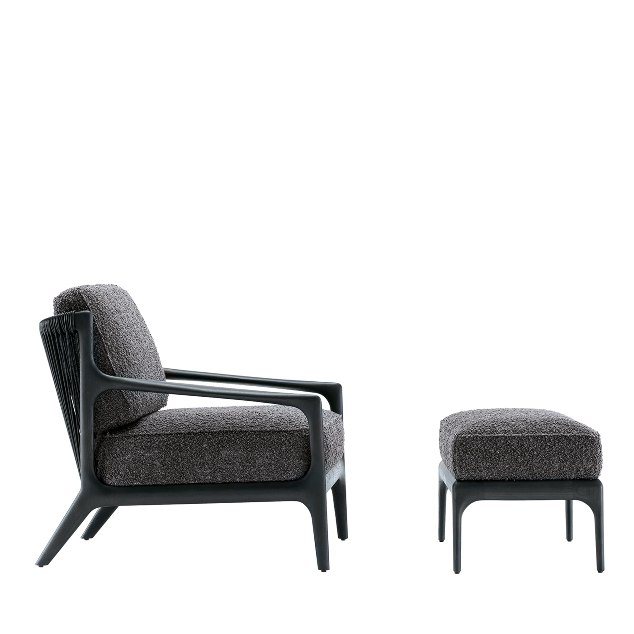 Occasional Chair In Velvet Or Suede fabric Armchair - Main view
