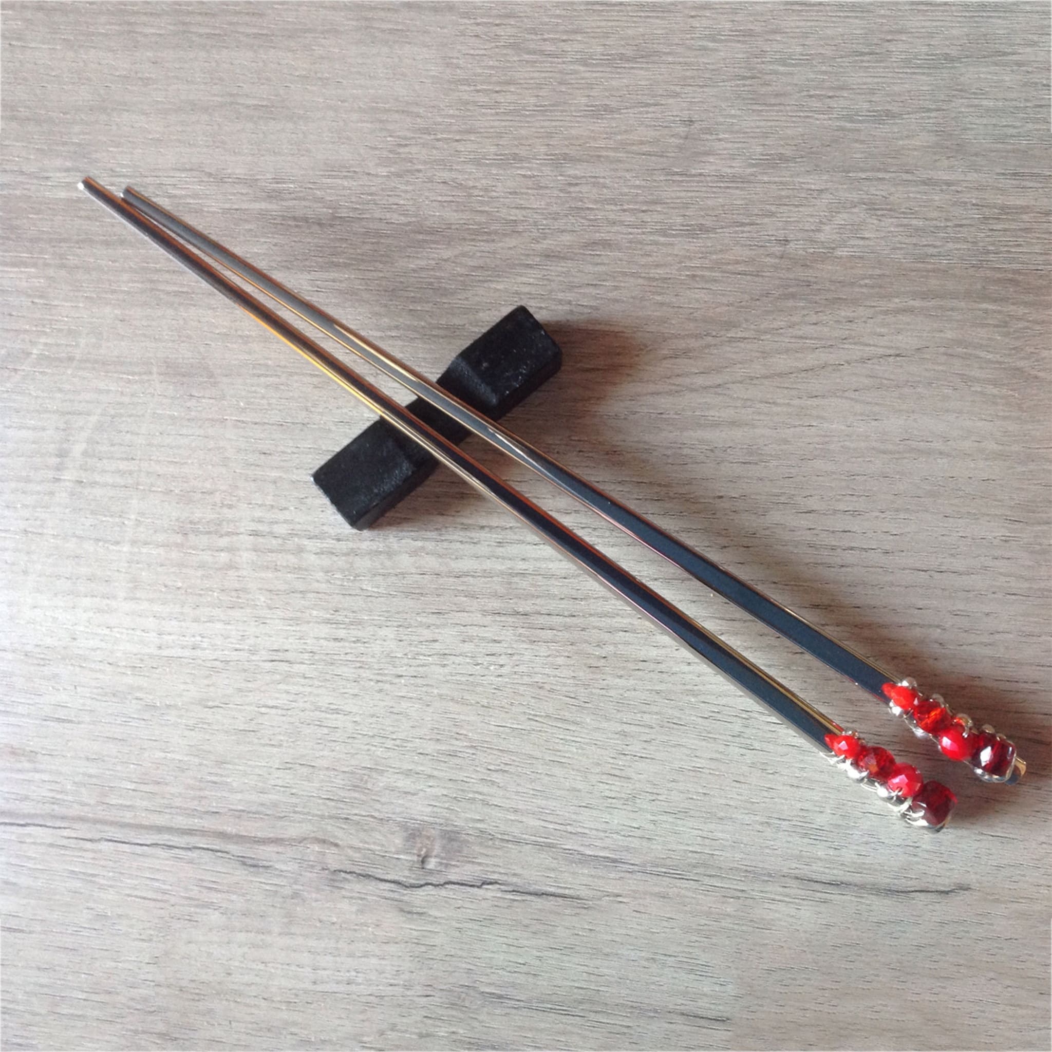 Lui & Lei Red Crystal Set of 2 Chopsticks - Alternative view 1
