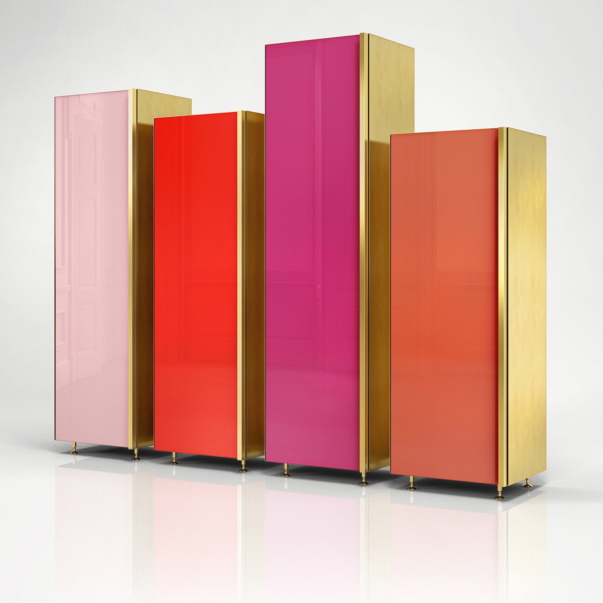 Column 01 Set of 4 Red Cupboards - Alternative view 3