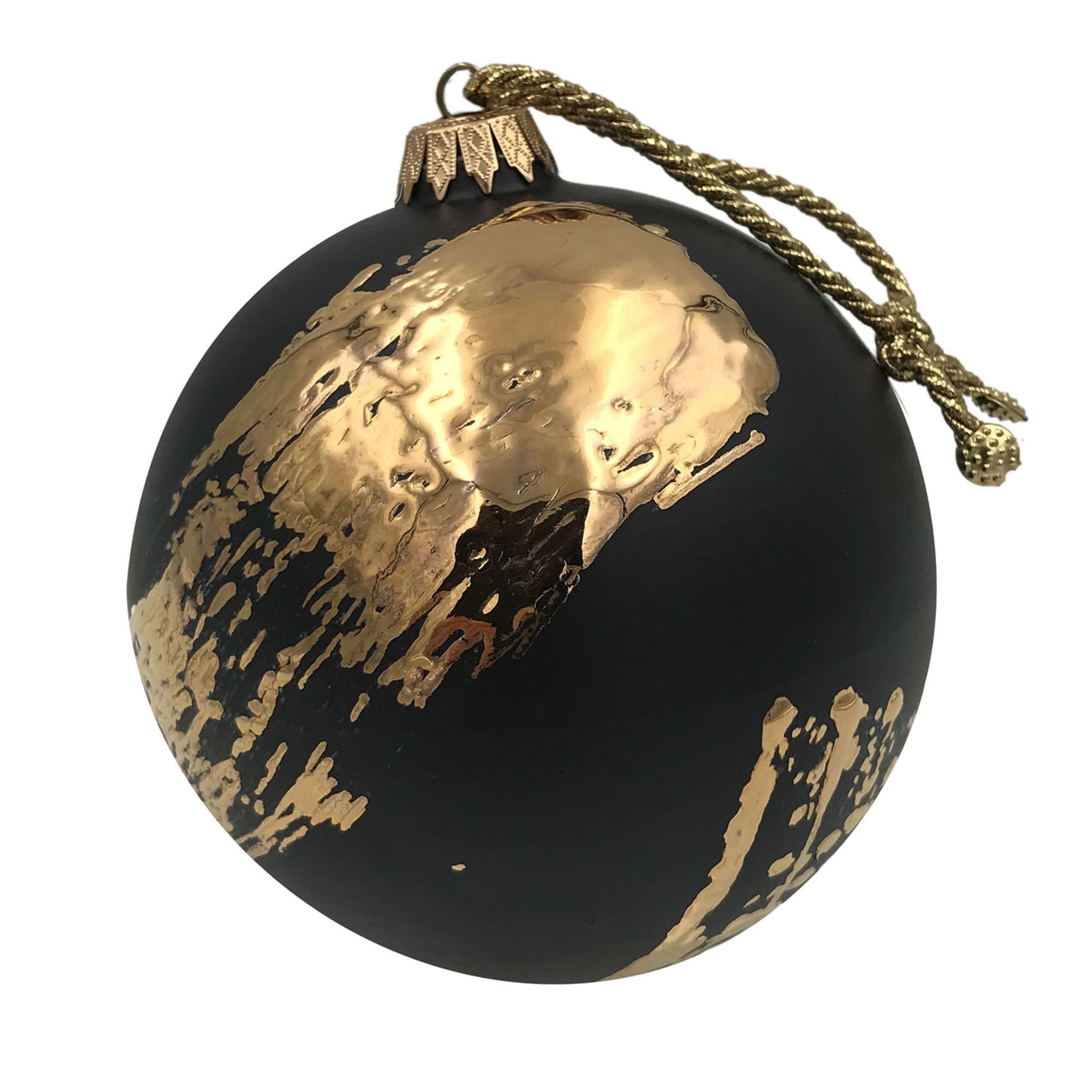 Penellata Ornamento natalizio in ceramica nera e oro - Vista principale