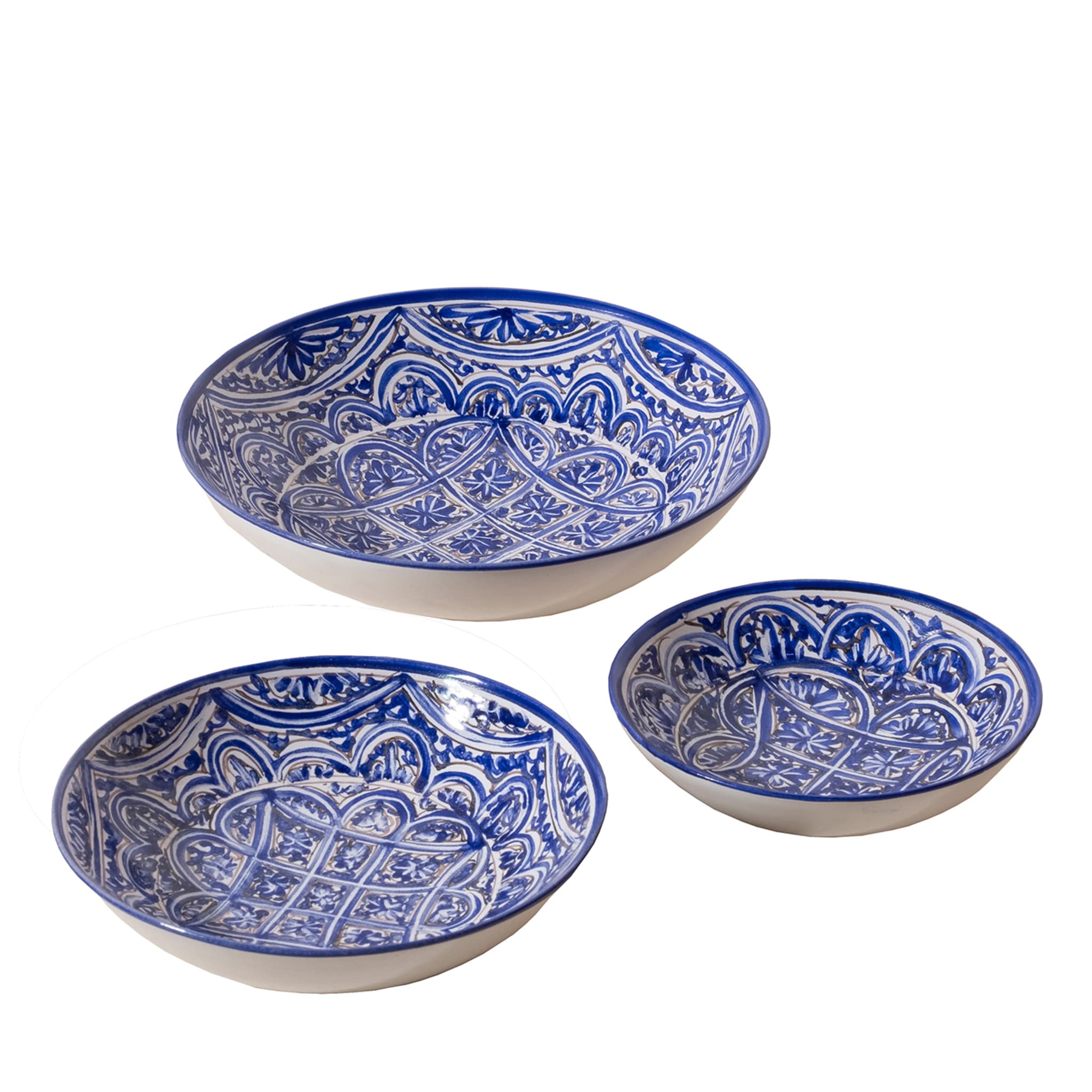 Arabeschi Blu Set of 3 Bowls by Lorenza Adami - Main view