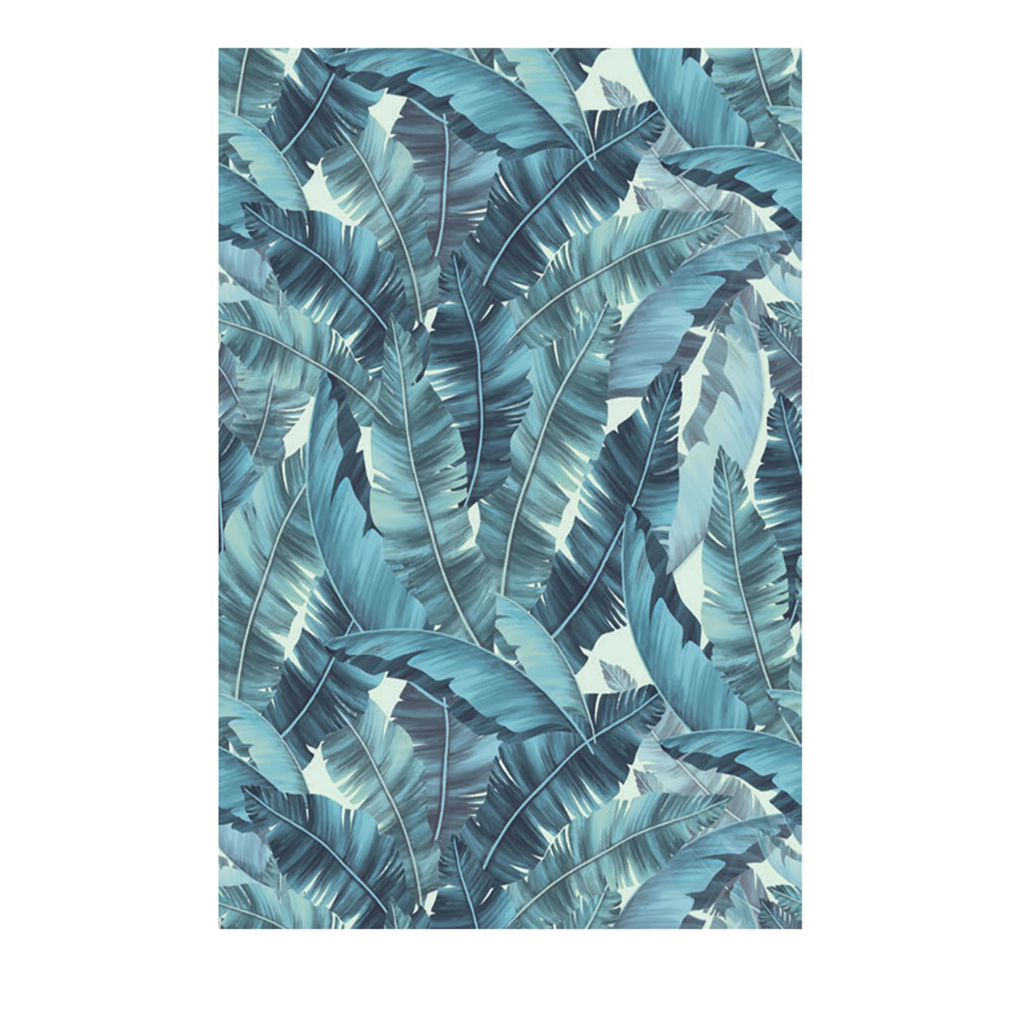 03 Blue Leaf Outdoor Tapete - Hauptansicht