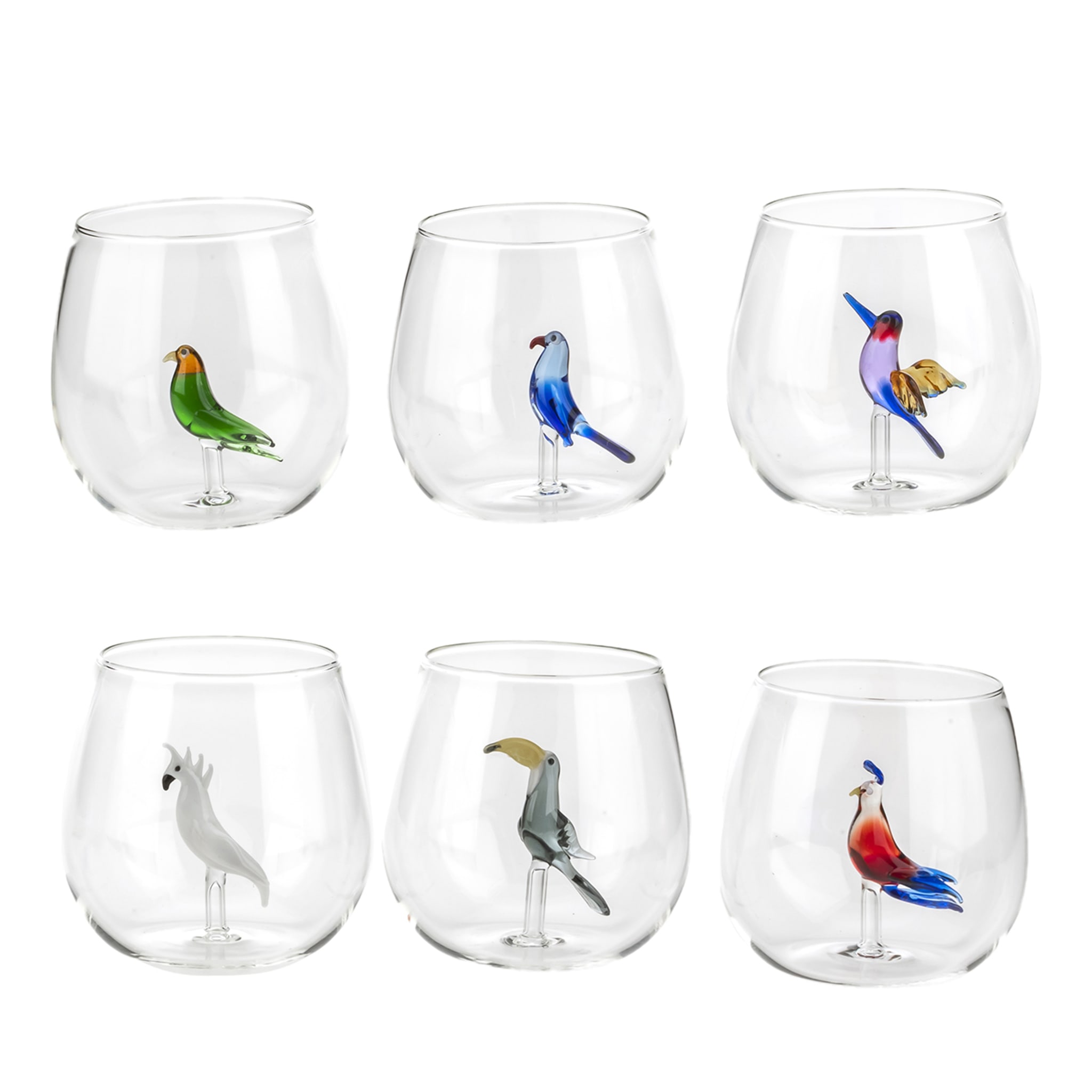 Tropical Birds Set of 6 Glasses Casarialto