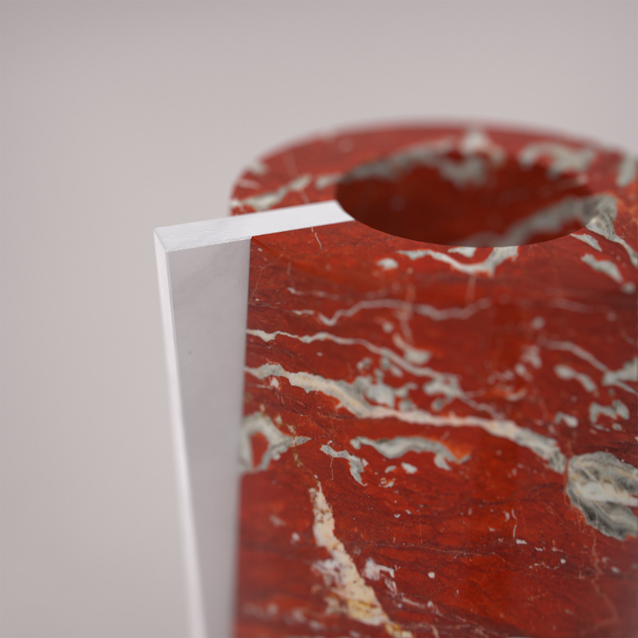 Vase Elara Rosso Francia &amp; White Carrara - Vue alternative 1