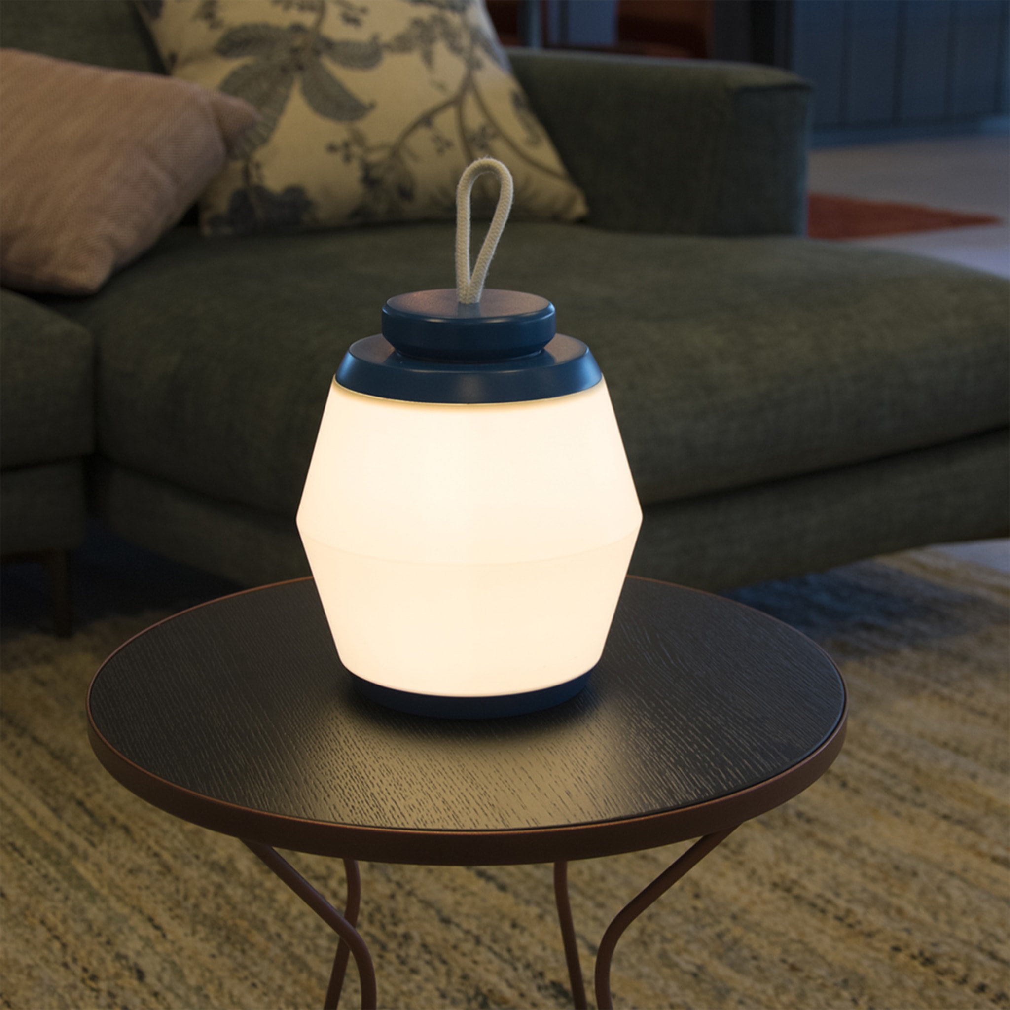 Geometric Blue Rechargeable Lantern by Albore Design - Alternative view 2