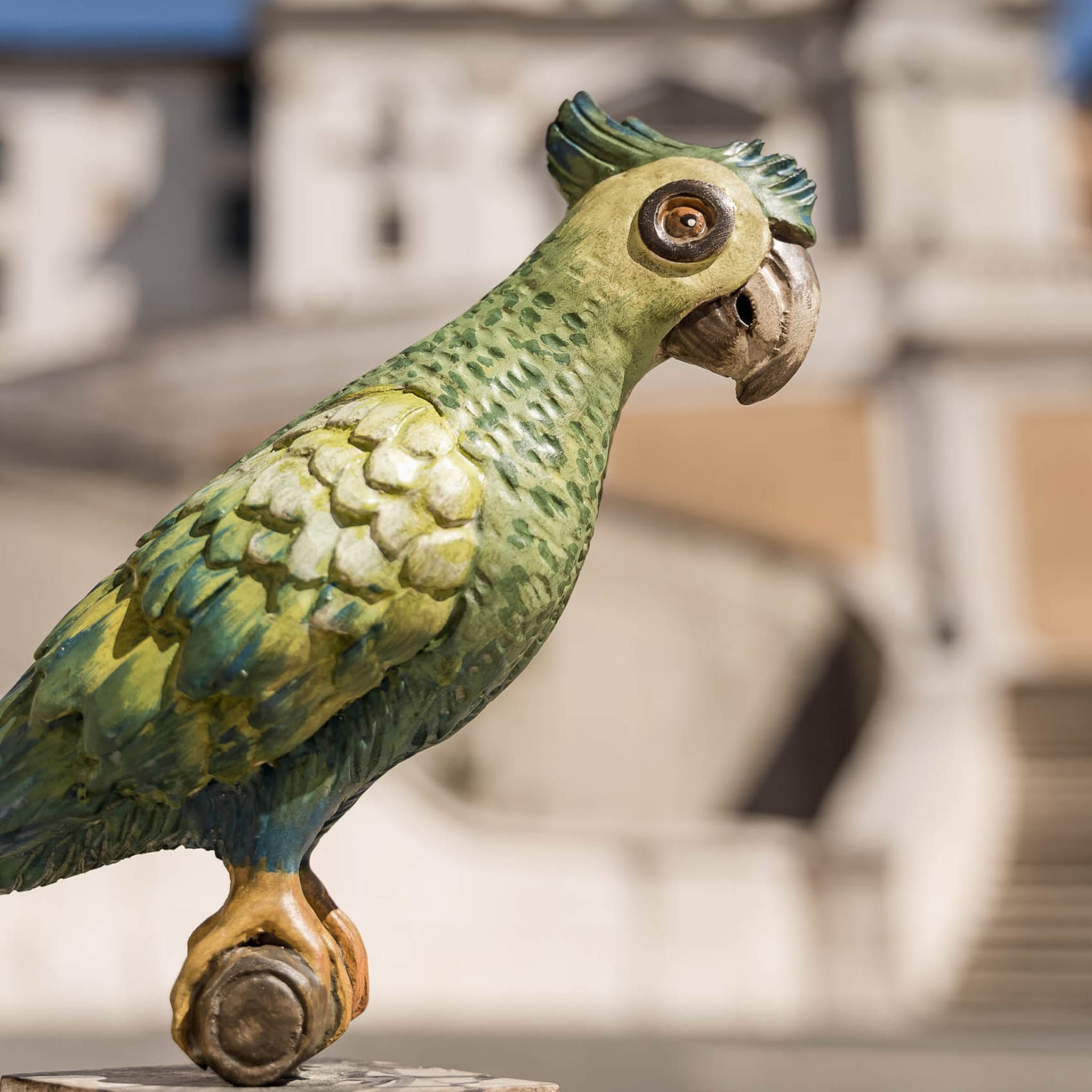 Hand-Painted Parrot in Green - Alternative view 2