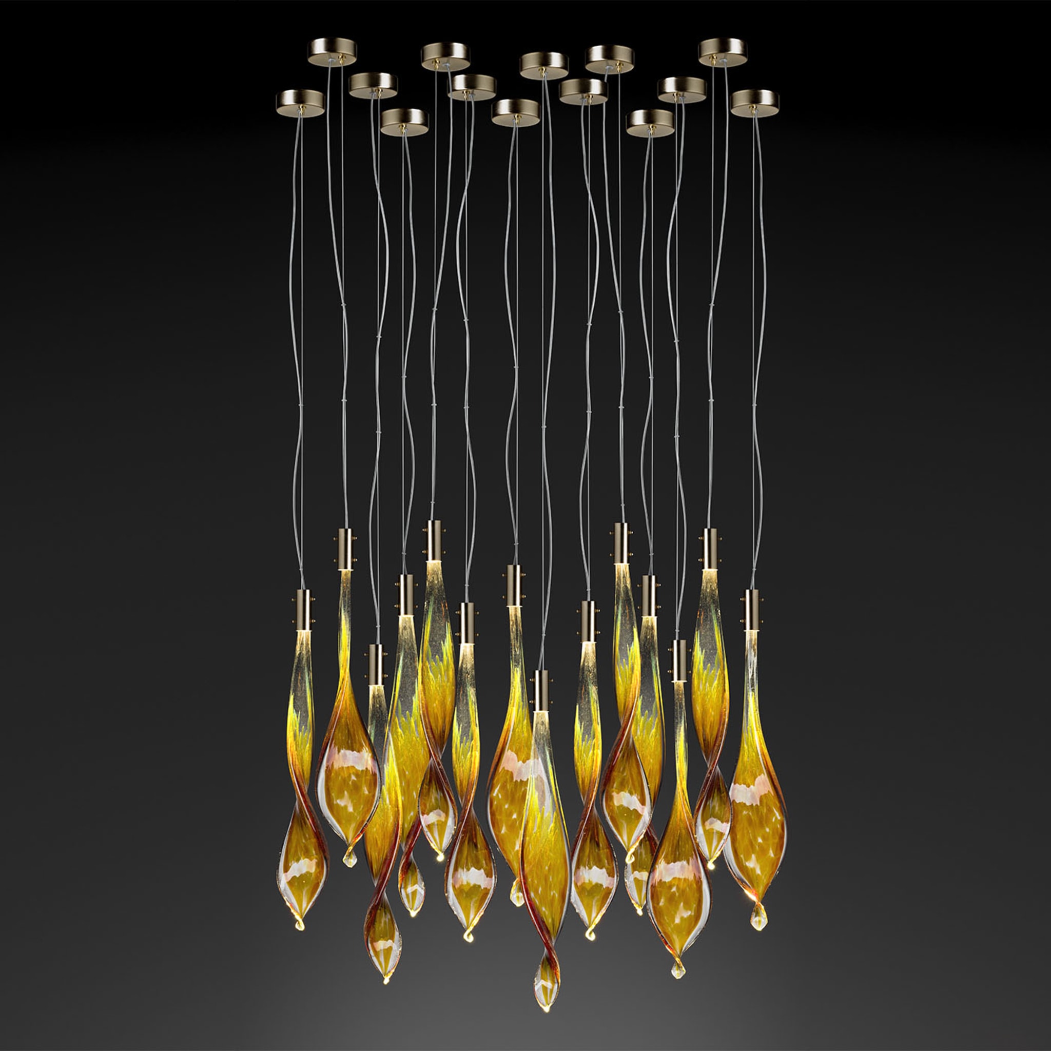 Glass Fall 15 Leaves Chandelier - Alternative view 1