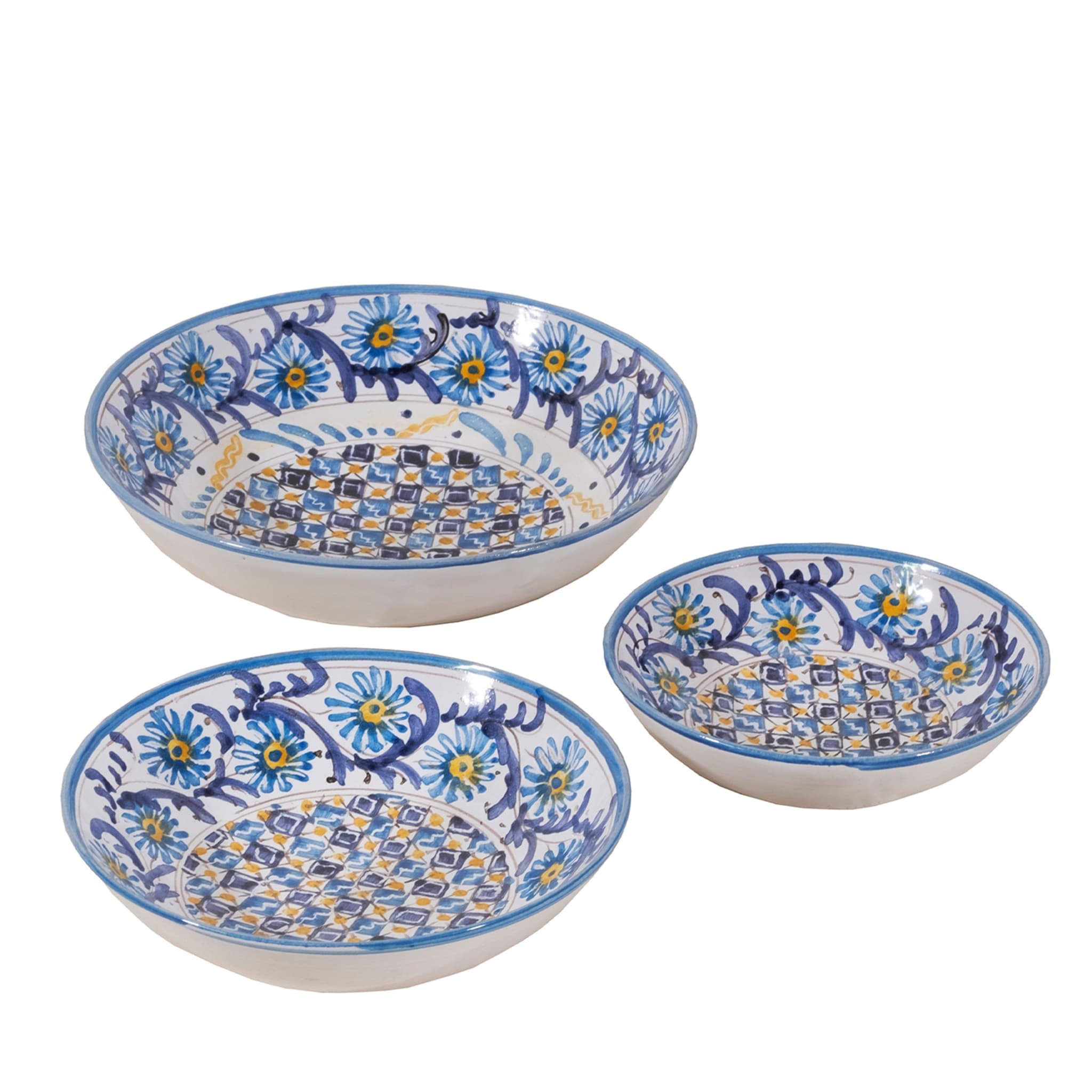 Fiore Azzurro Set of 3 Bowls by Lorenza Adami - Main view