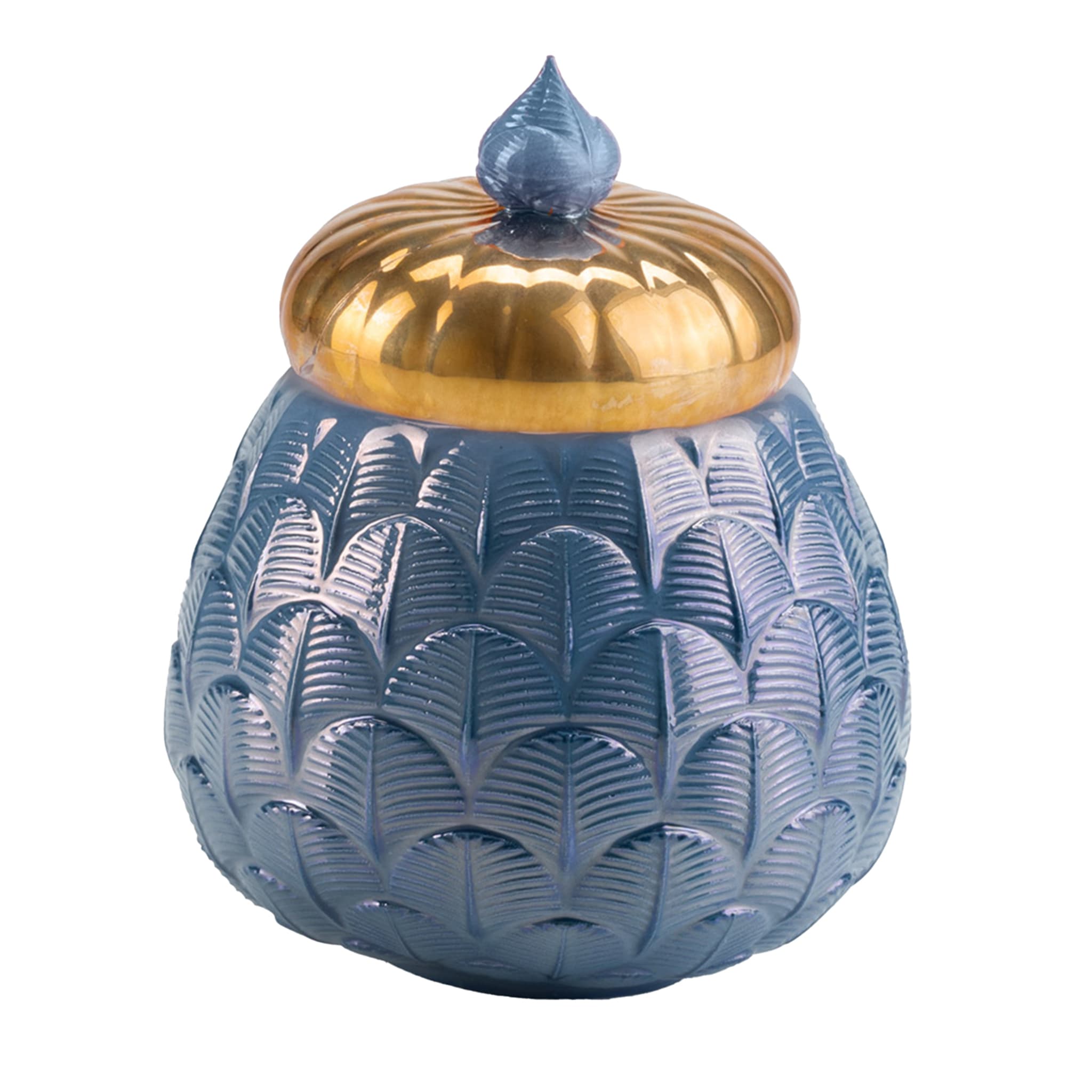 CHARLOTTE PEACOCK CANDLE COVER - BLUE - Main view