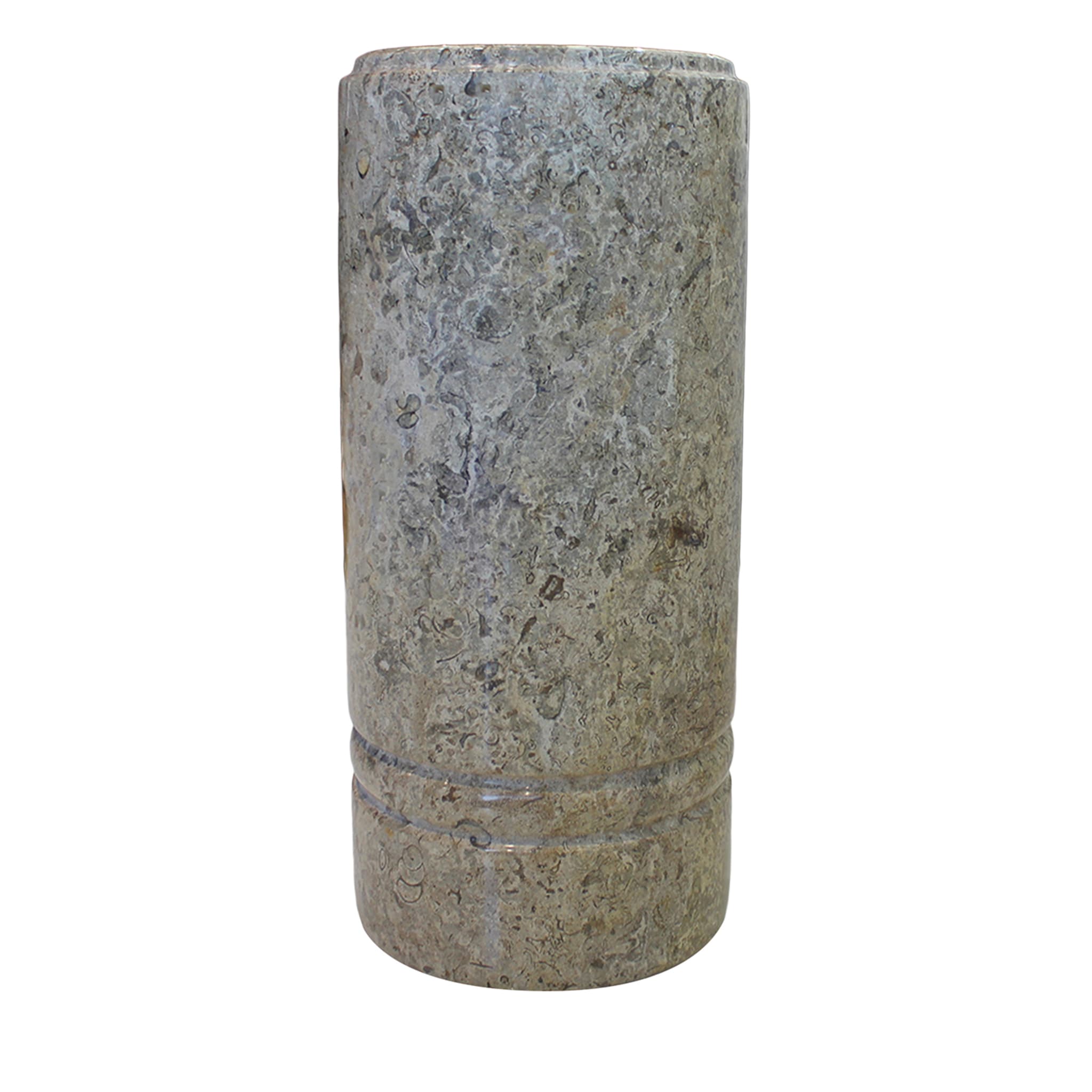 Portaombrelli cilindrico in pietra fossile - Vista principale