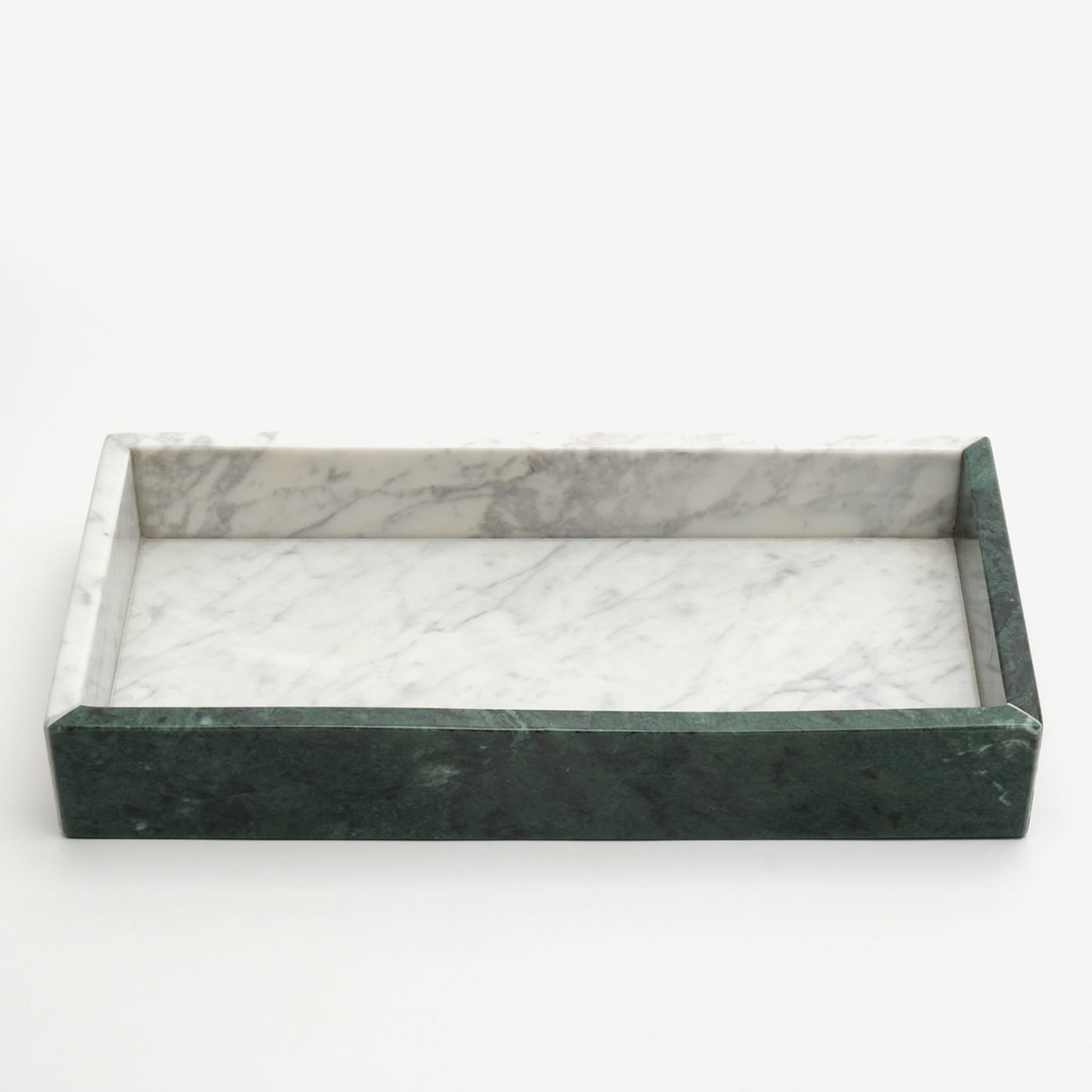 Plateau en marbre de Carrare et marbre vert #3 - Vue alternative 1