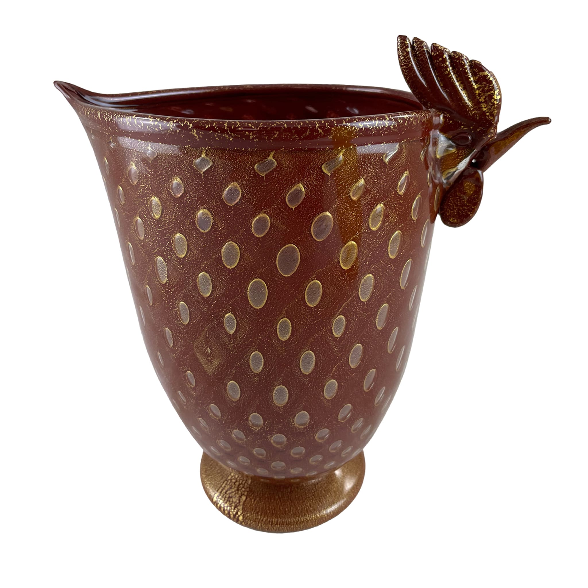 Gallo Small Zoomorphic Brown Glass Vase - Main view