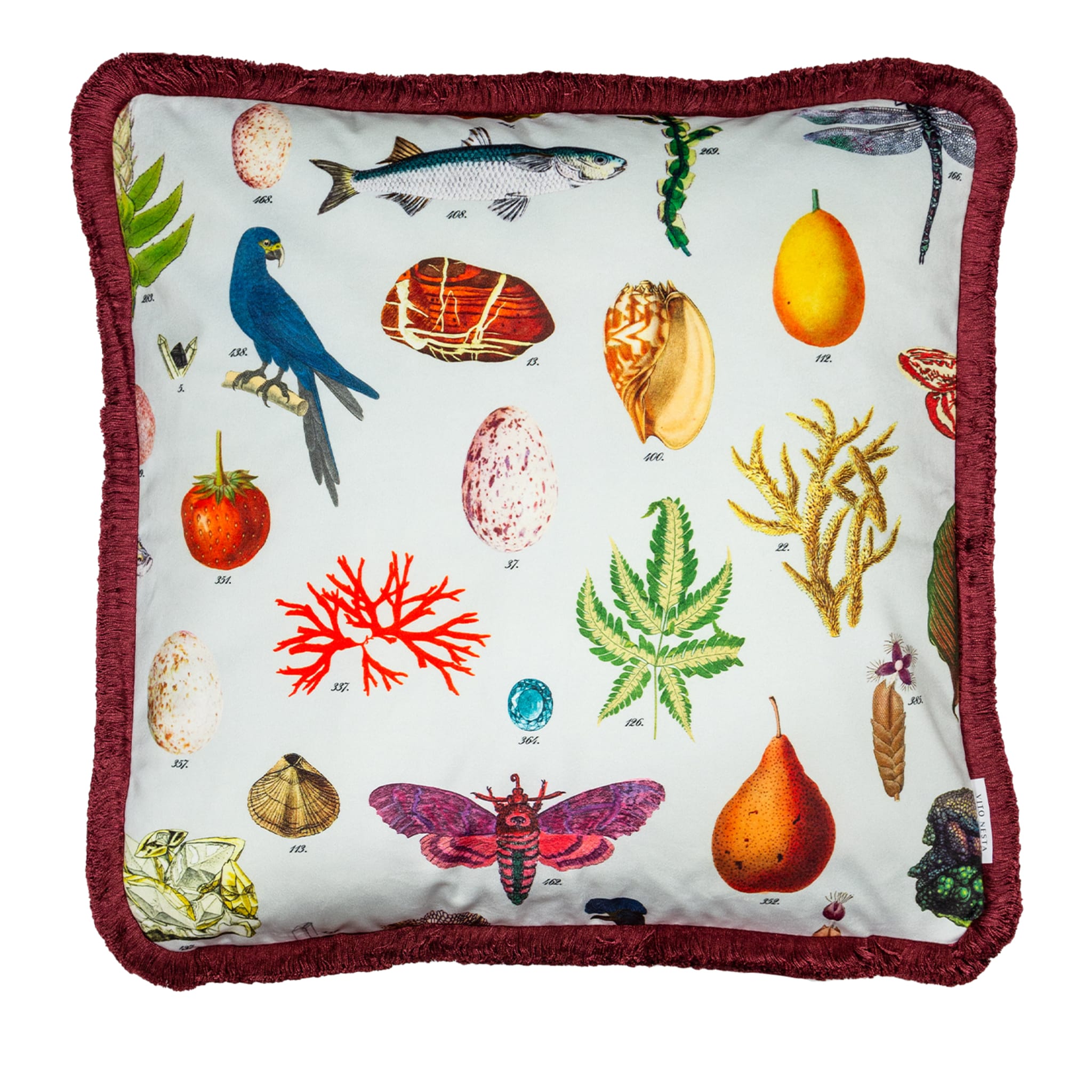 Cabinet De Curiosités Velvet Cushion With Natural Elements #1 - Main view