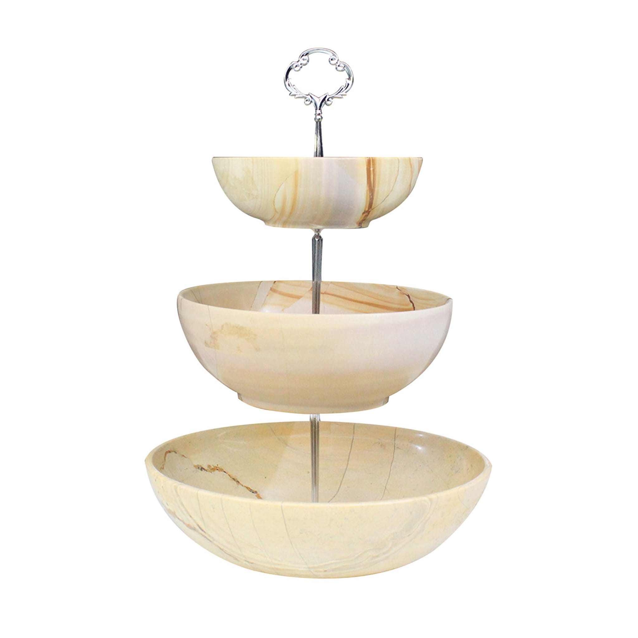 3-Tier Teak Marble Serving Stand - Main view