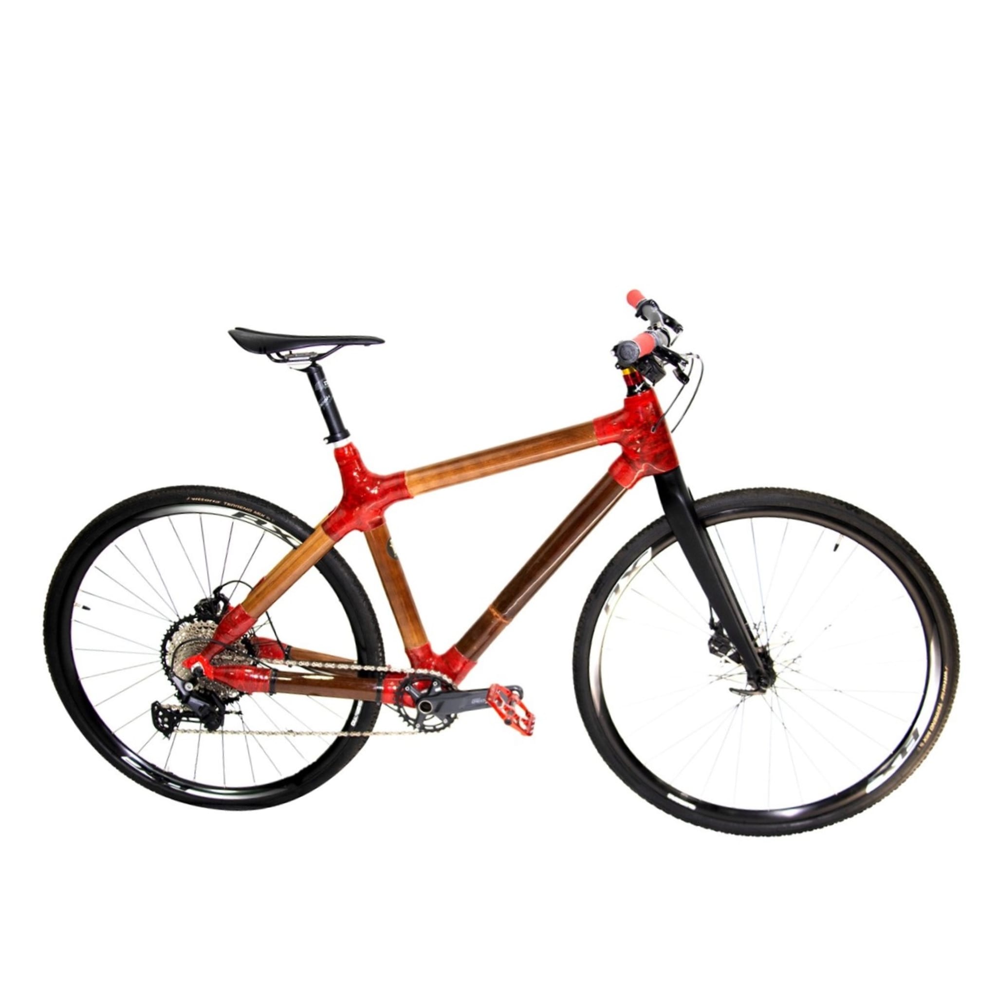 Schotter Rot&amp;Bambus Fahrrad - Hauptansicht