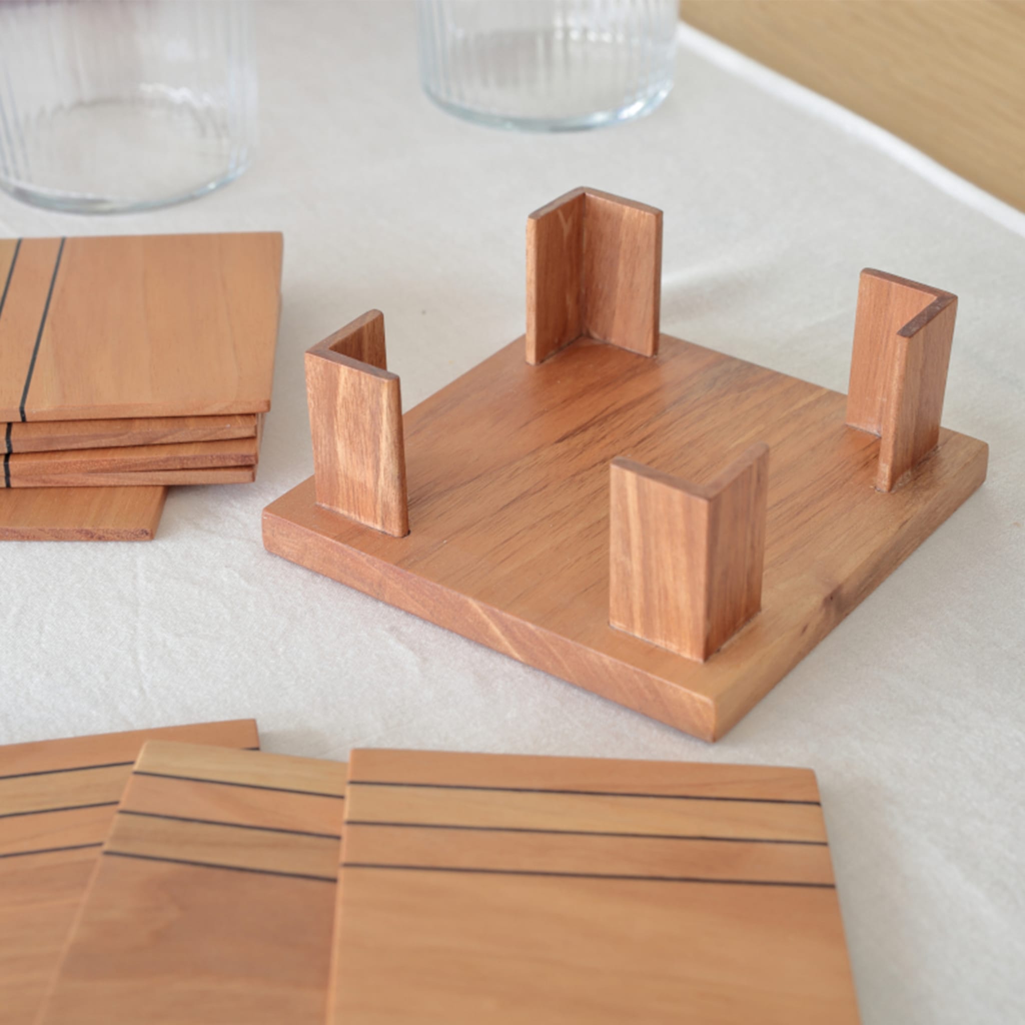 Set of Deodara Wooden Coasters - Alternative view 1