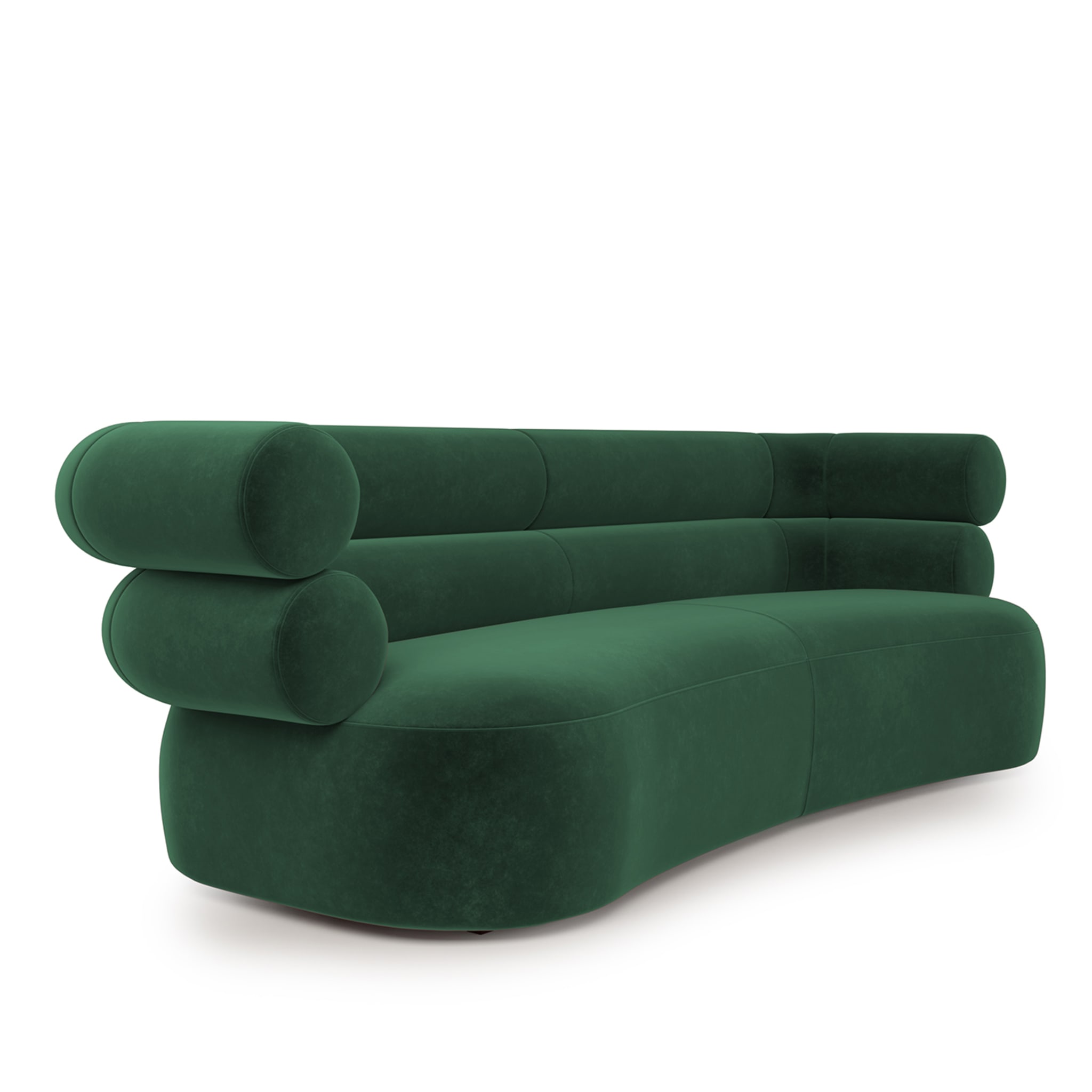 Tube Emerald-Green Velvet Sofa - Alternative view 1