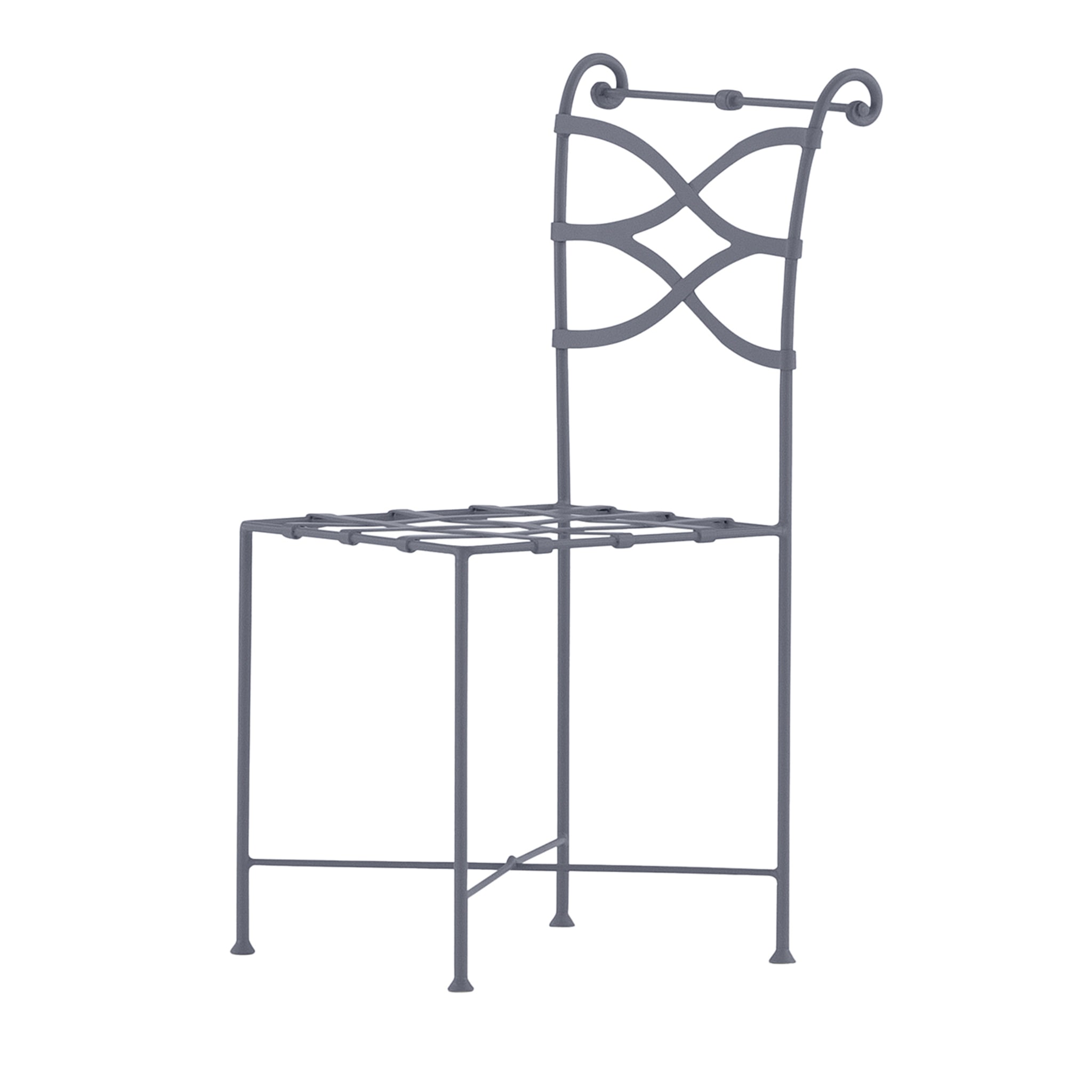 Begentle Wrought Iron Gray Chair - Main view