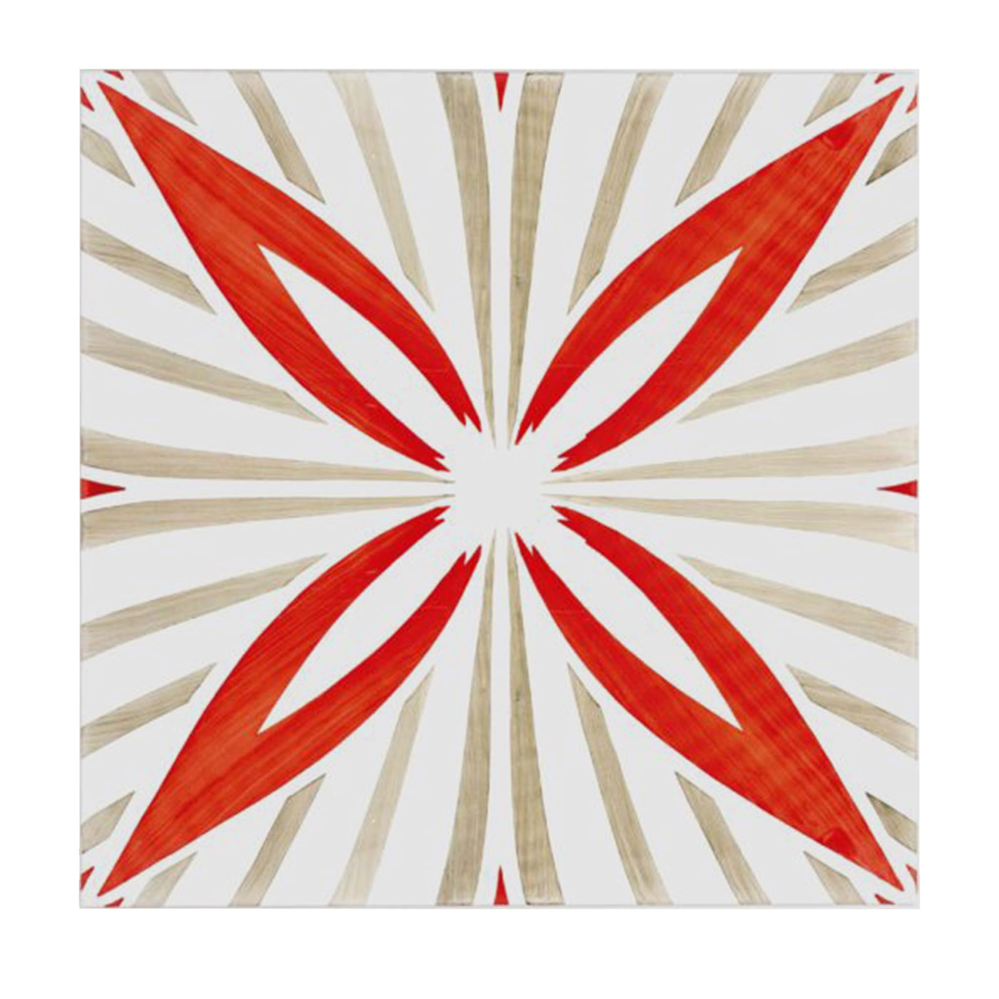 Stars #3 Negativo Red & White Set of 25 Square Tiles - Main view