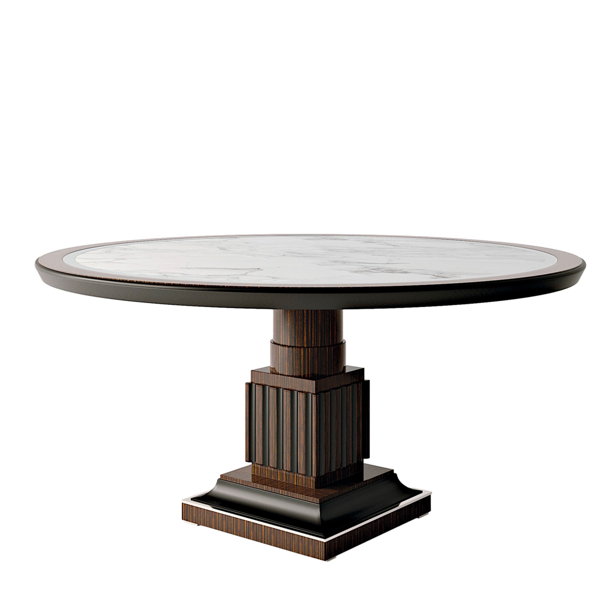 Ebony and Marble Round Table - Main view