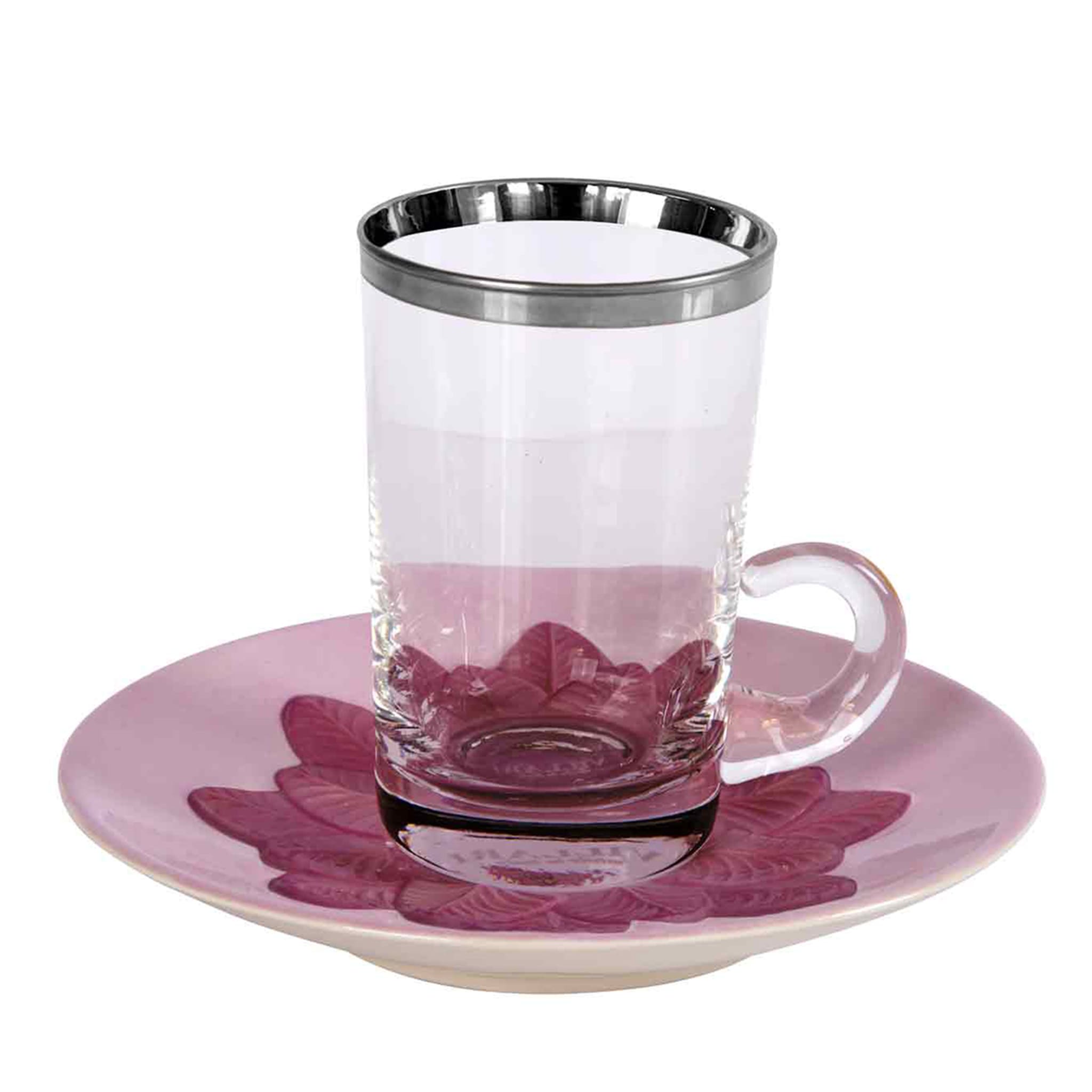 PEACOCK PURPLE TEA CUP AND SAUCER - Main view