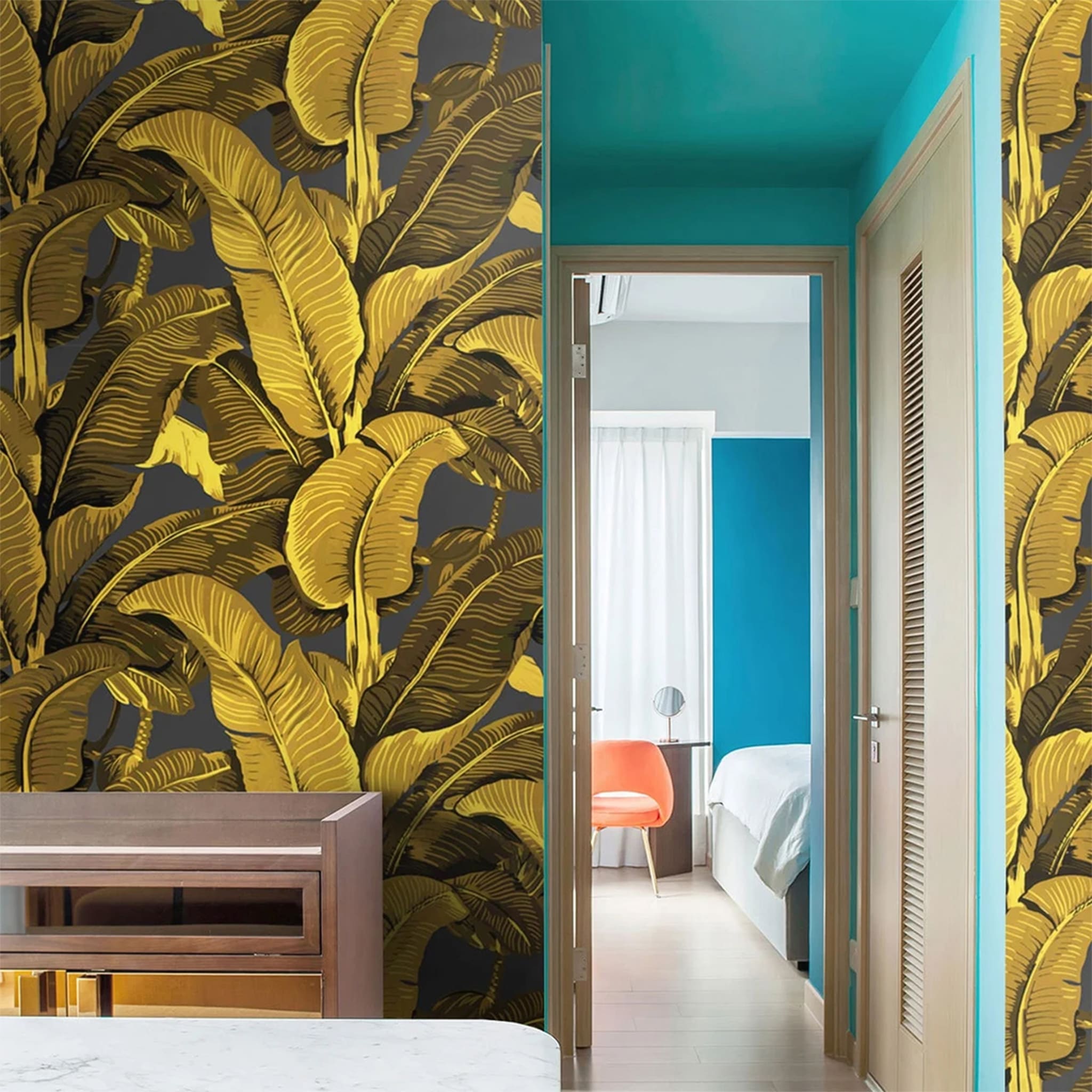 Gold Banana Leaves Wallpaper - Alternative view 3