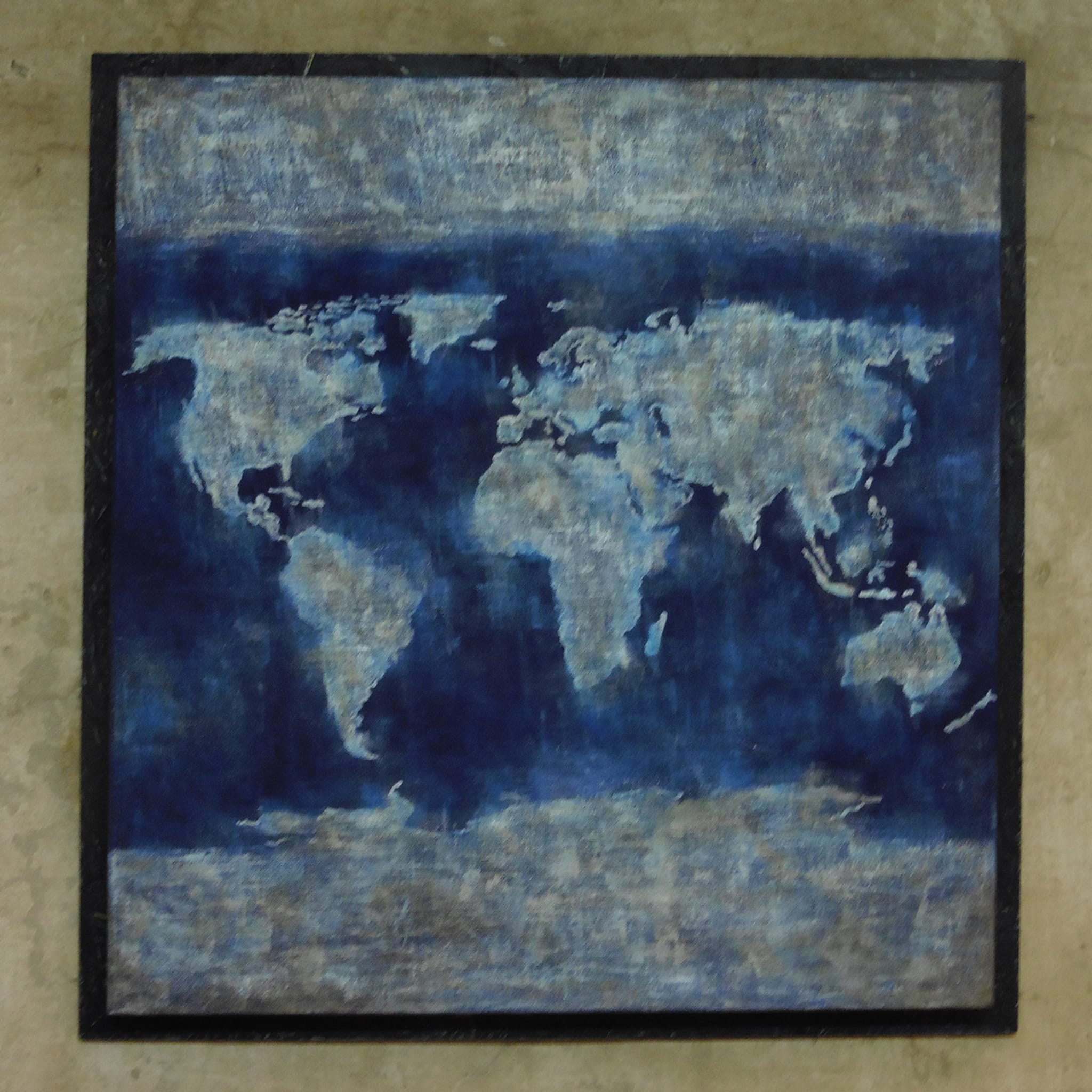 Peinture de globe bleu et argent - Vue alternative 1