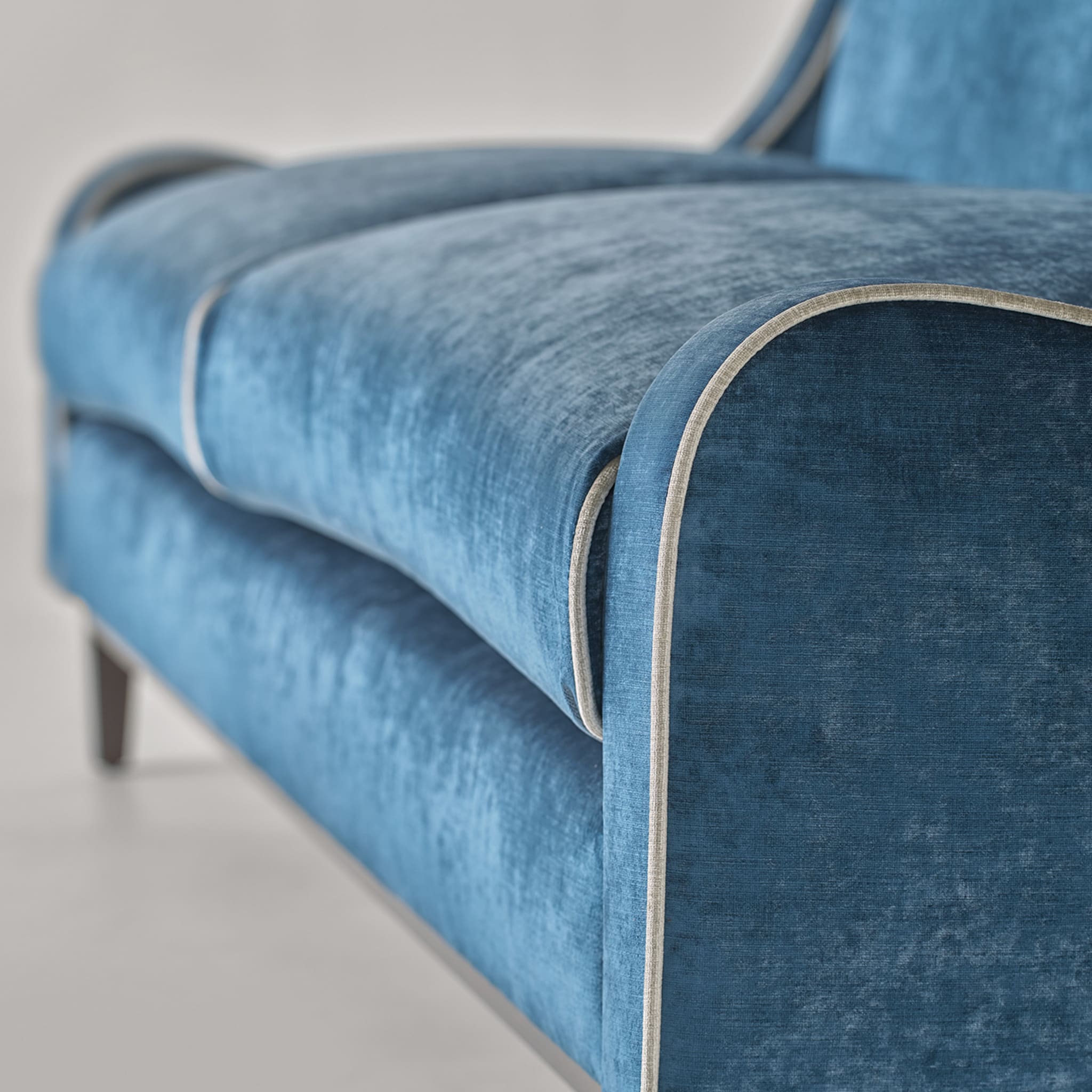 Paris Blue Navy Velvet 3-Seater Sofa - Alternative view 1