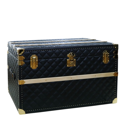 Regale Quilted Blue & Gold Leather Trunk Terrida