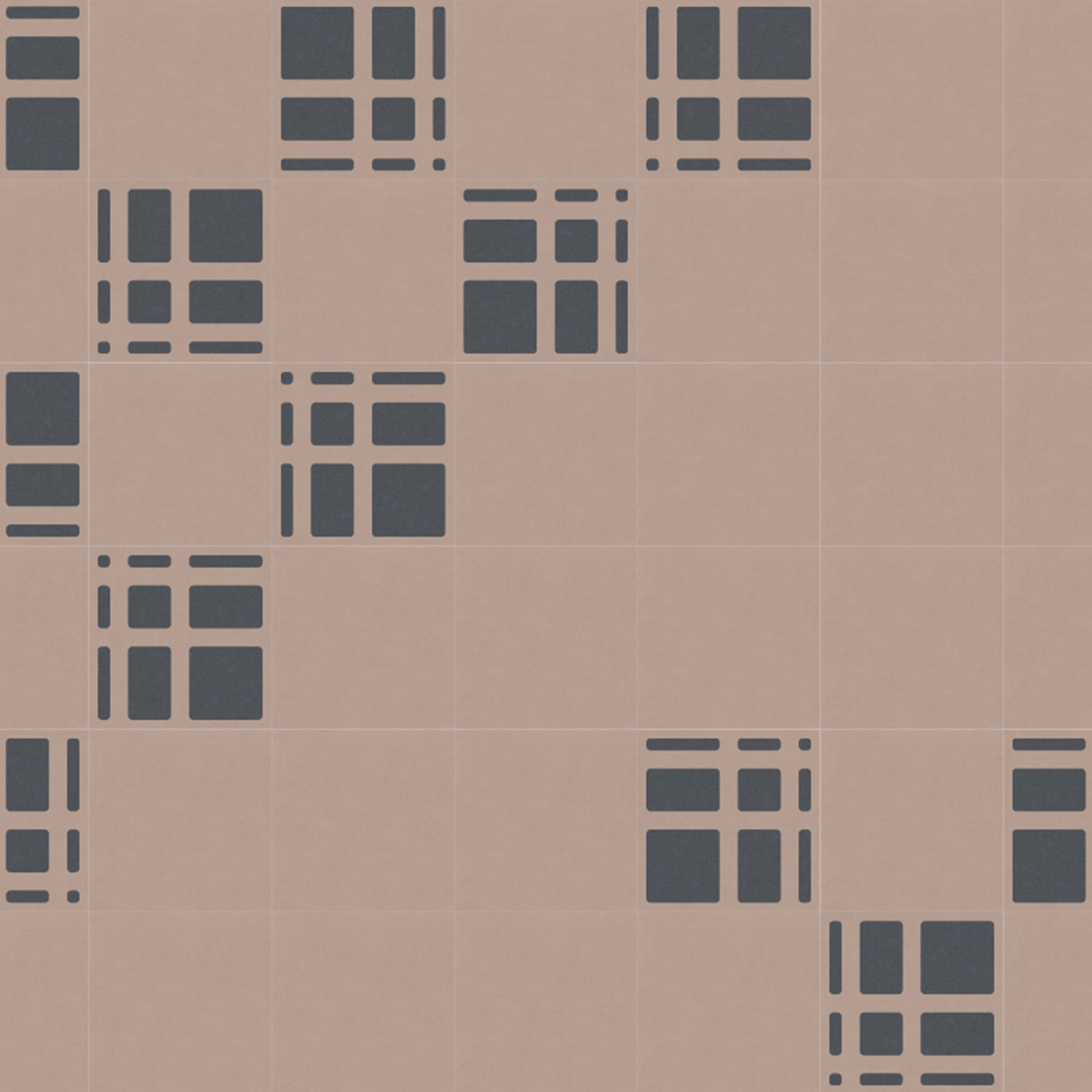 Tartan Set of 25 Pink & Gray Concrete Tiles - Alternative view 1