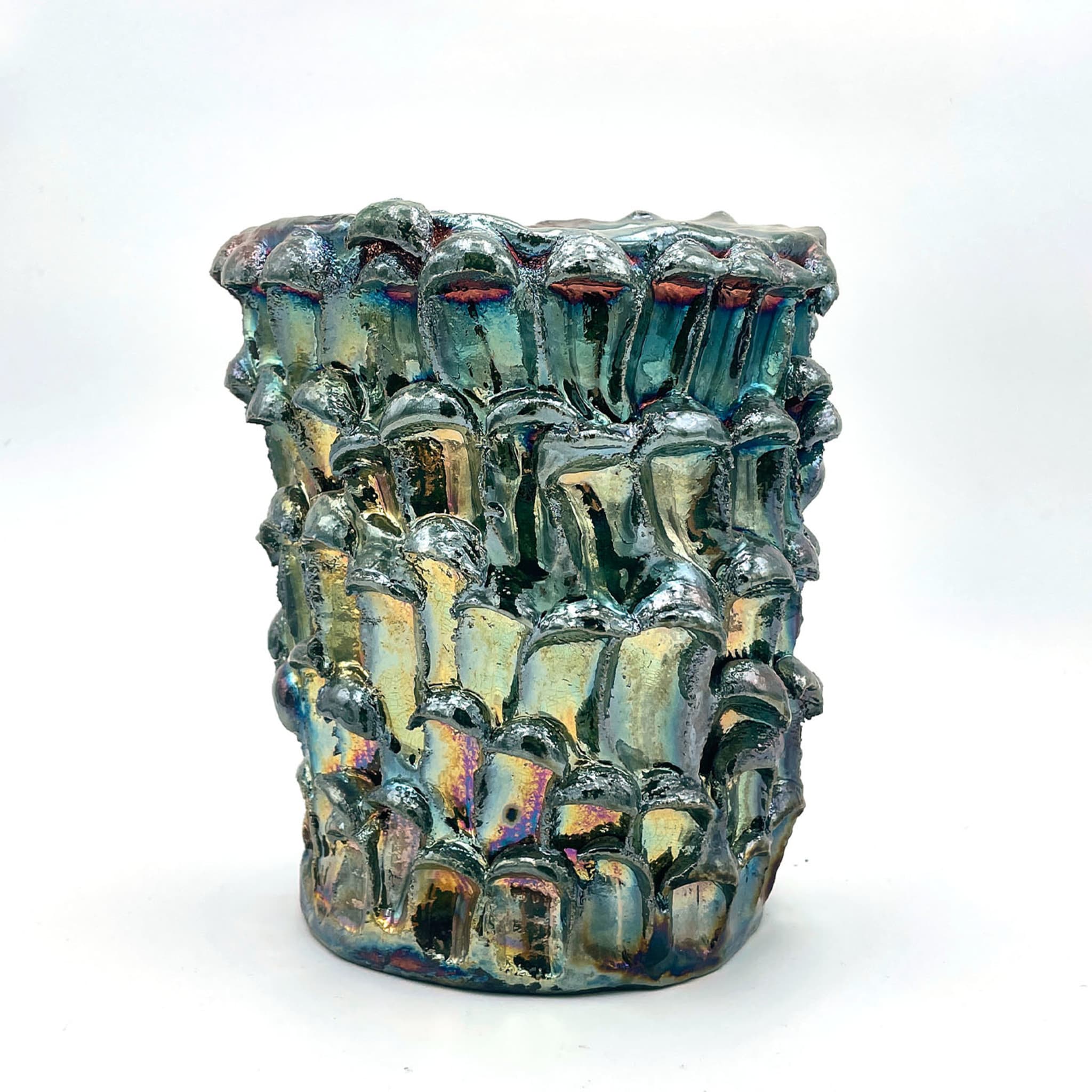Onda Schillernde Metallische Raku-Vase #5 - Alternative Ansicht 1