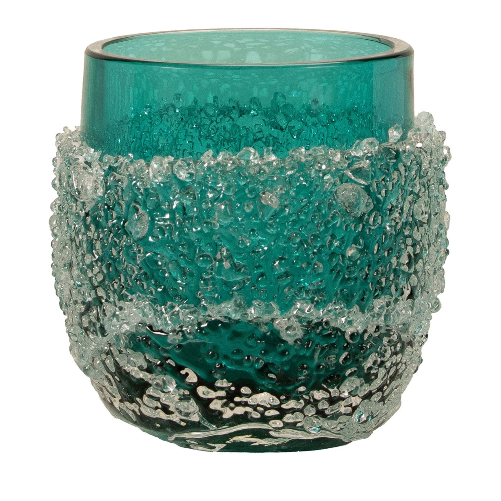 Ghiaccio Aquamarine Glass Vase - Main view