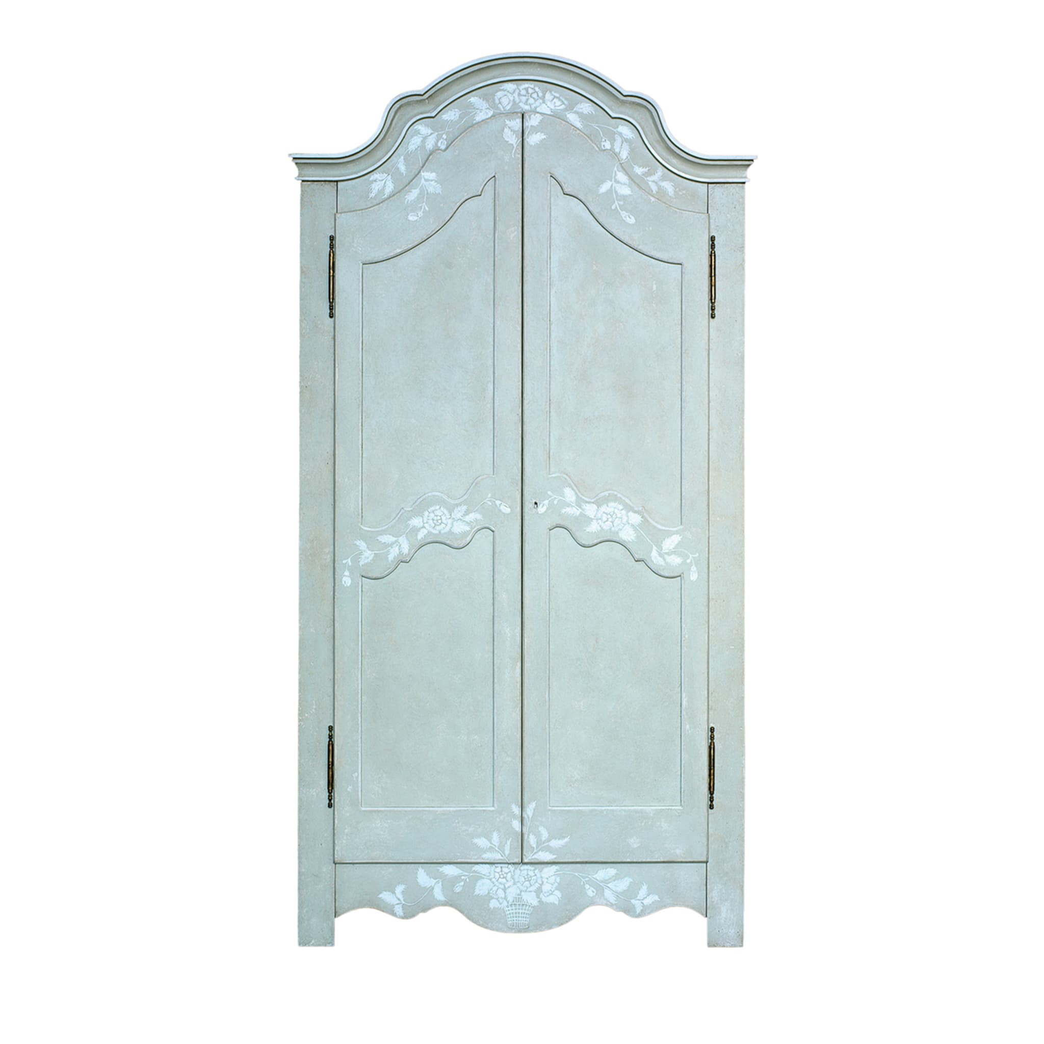 Blue Mantegna Armoire with Textural White Flowers - Main view