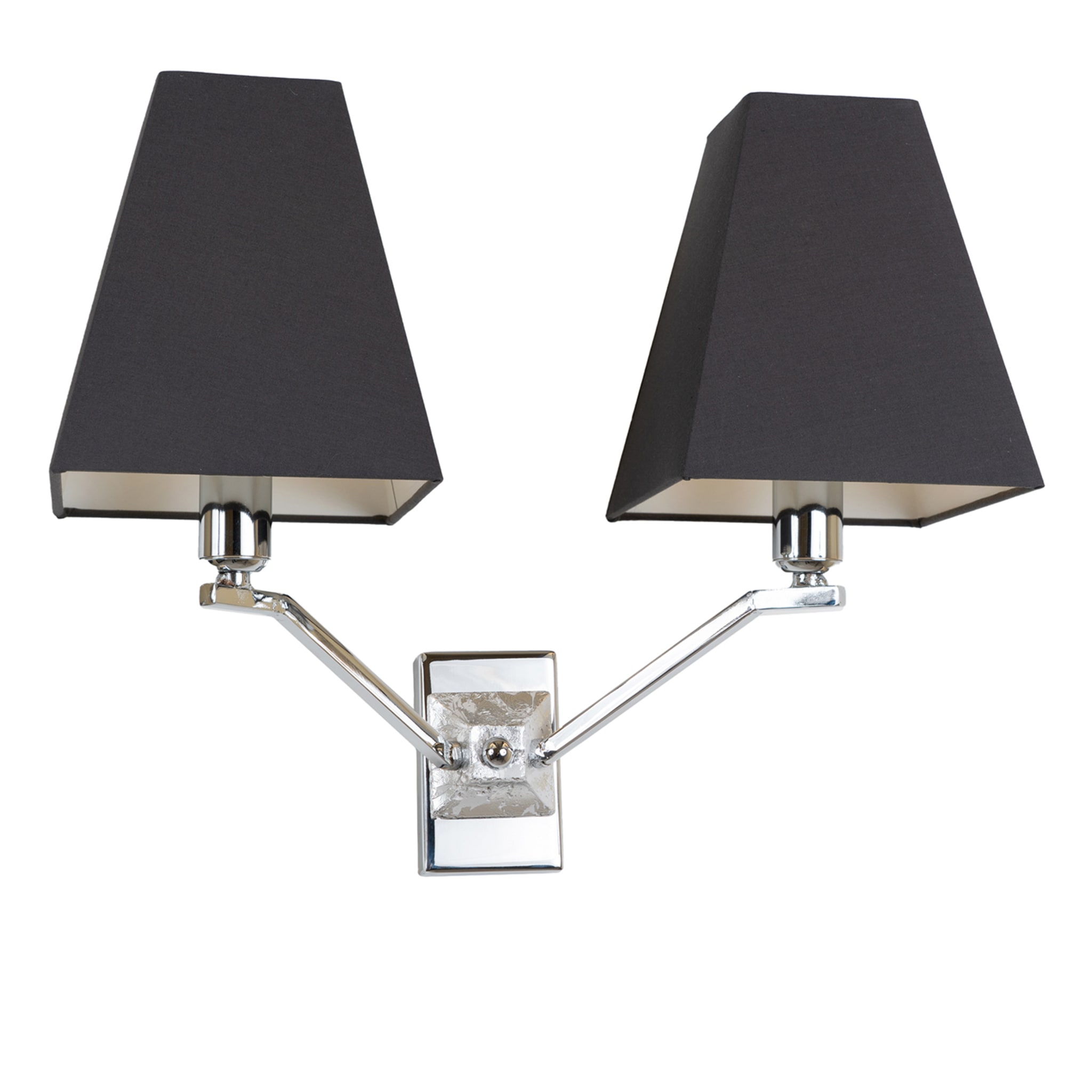 2-Light Anthracite-Gray Chromed Wall Lamp  - Main view