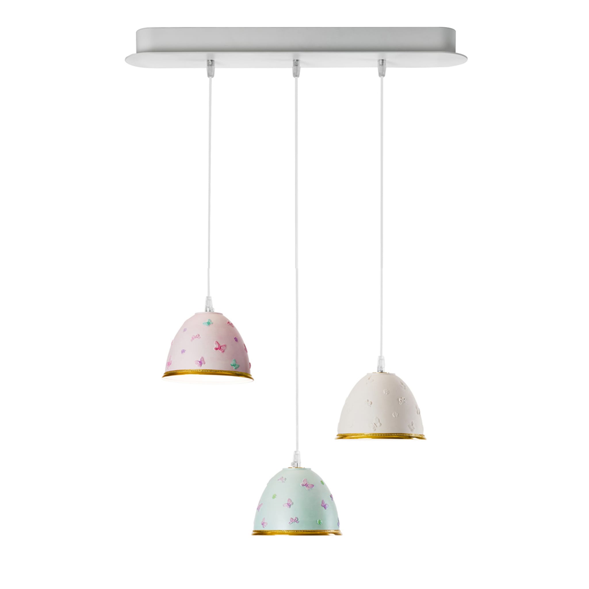 Butterfly 3-Light Multicolor Pendant Lamp - Main view