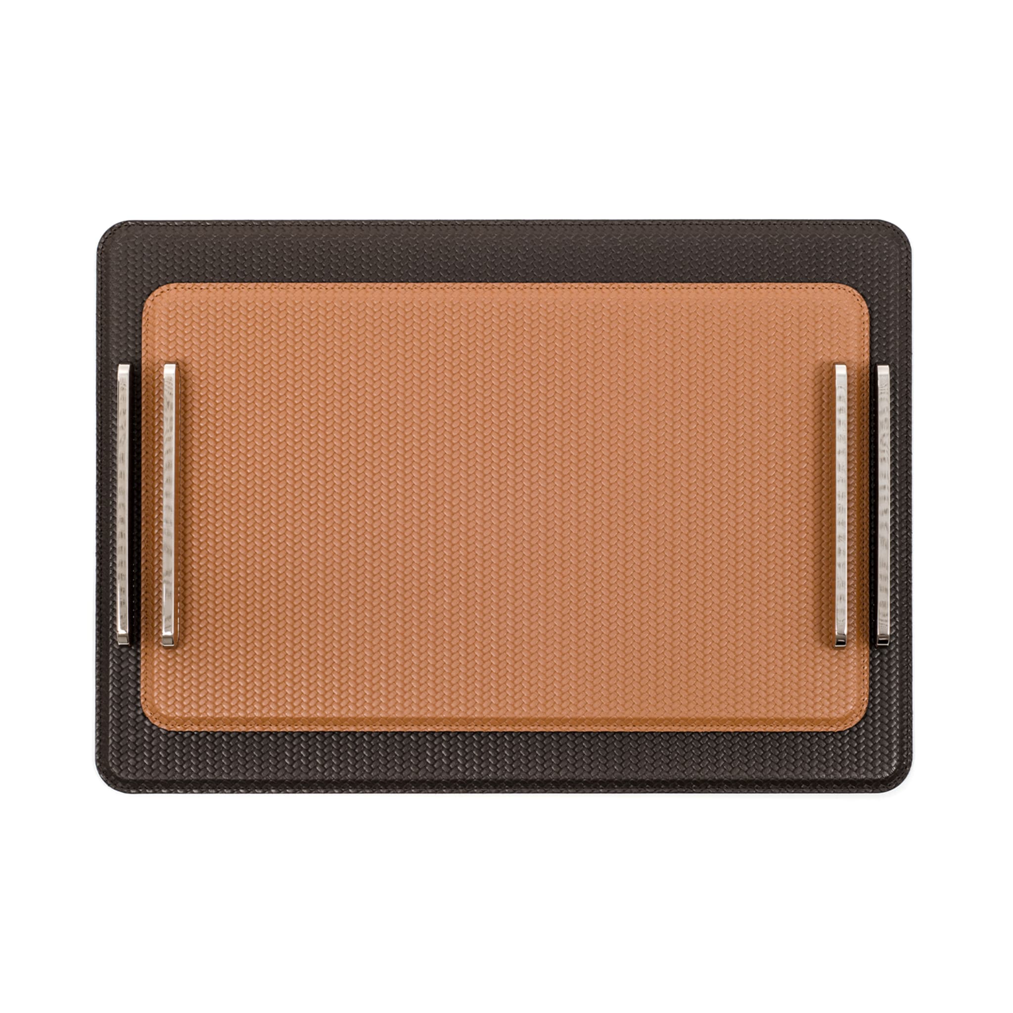 Este Small Rectangular Brown Leather Tray - Alternative view 3