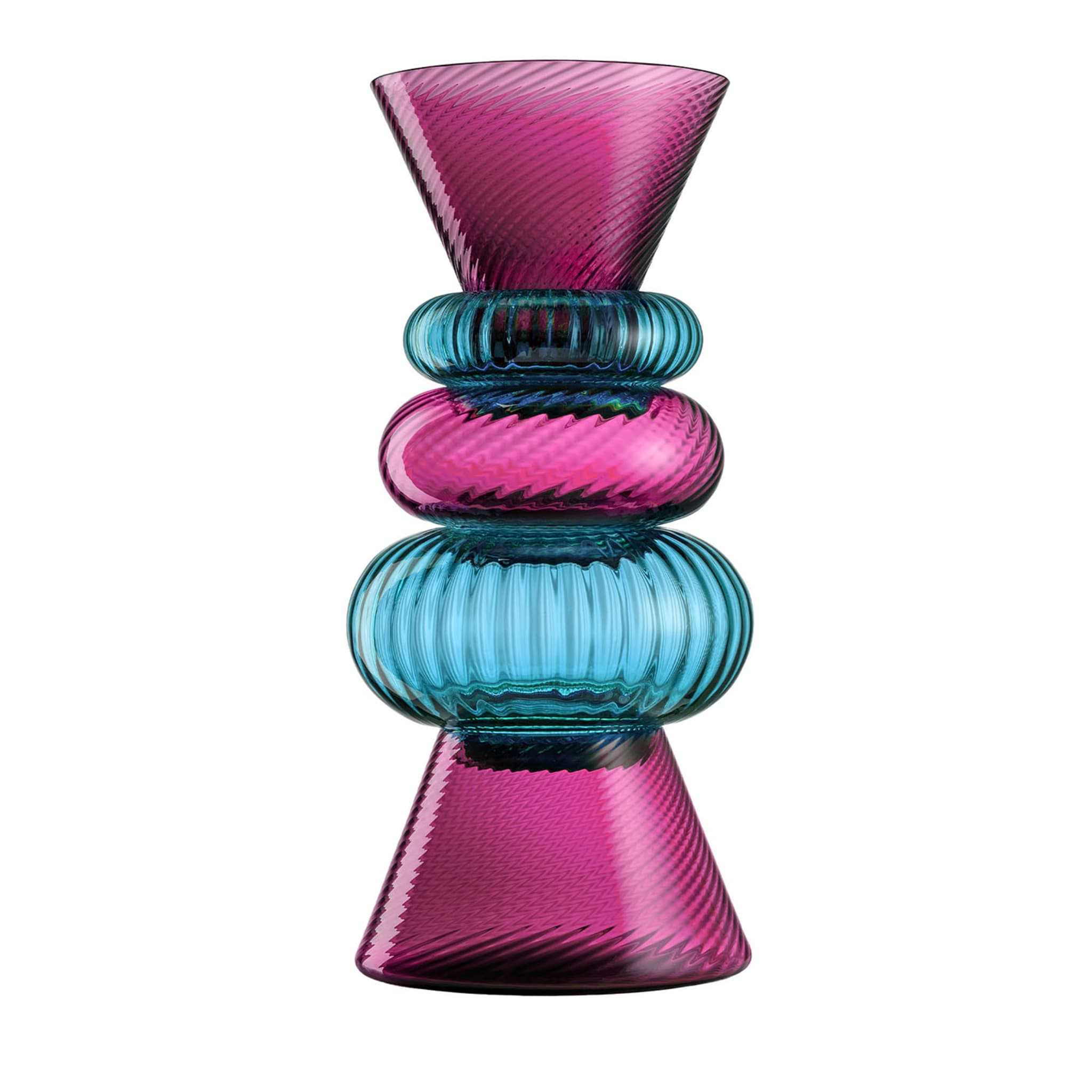 Issey Set of 5 Ruby and Turquoise Vases By Matteo Zorzenoni - Vue principale
