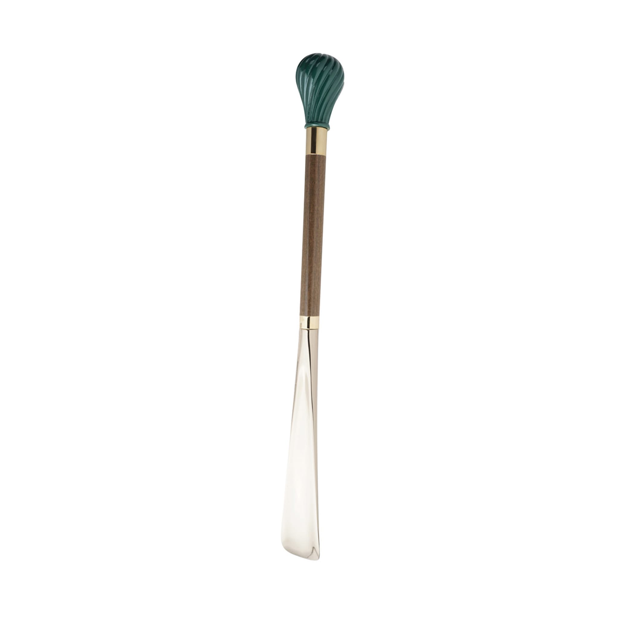 Taupe Ash Shoe Horn with Twisted Petrol-Blue Handle - Main view