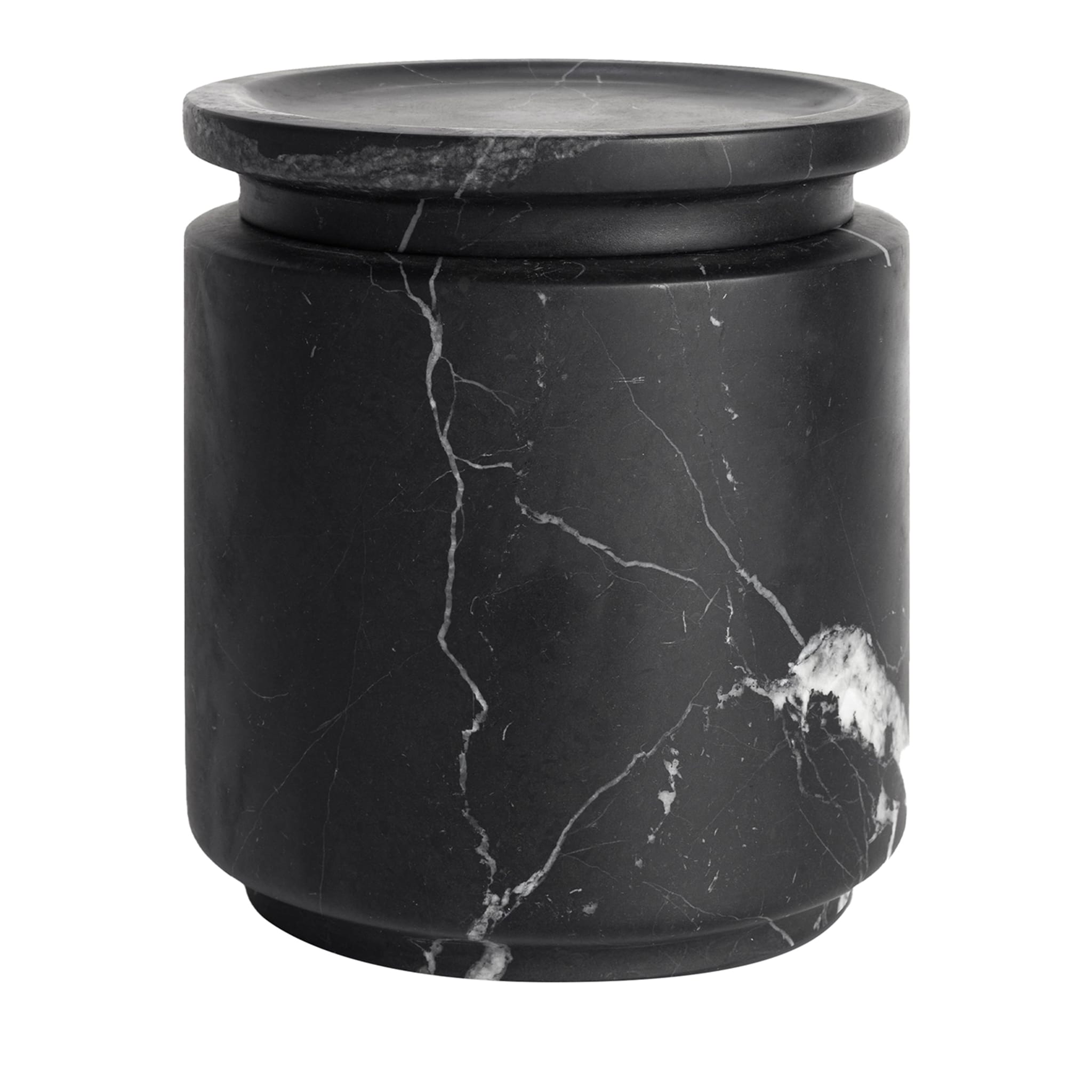 Pyxis Medium Black Marquina Jar by Ivan Colominas - Main view