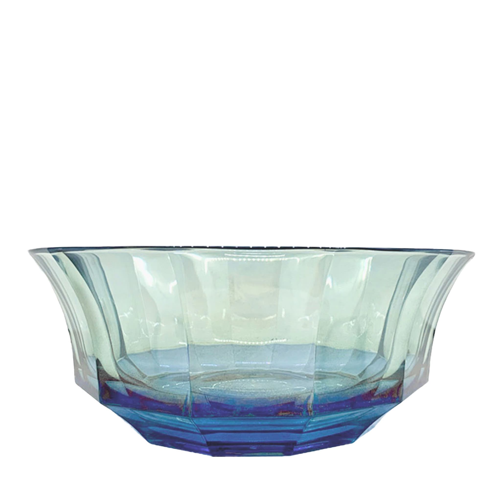 Faceted Blue-To-Green Crystal Salad Bowl - Main view