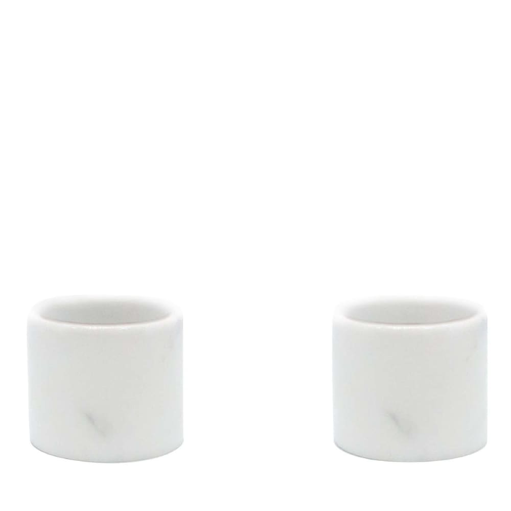 White Marble Set of 2 Egg Cups - FiammettaV Home Collection
